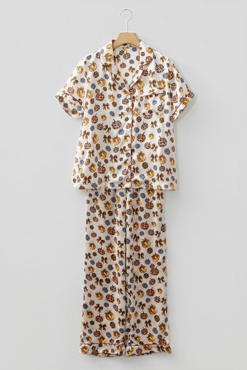 Halloween Leopard Pumpkin Top & Pants Pajama Set