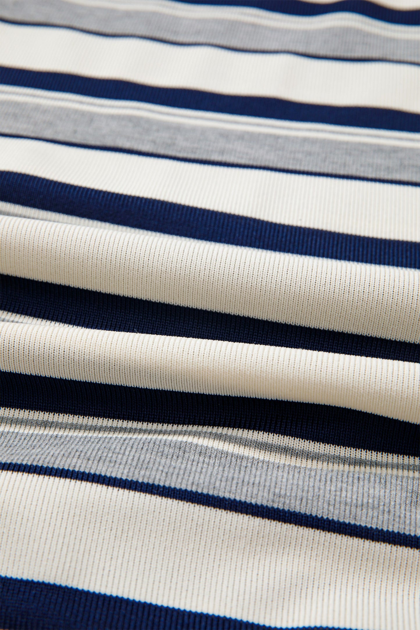 Stripe Ribbed Mock Neck Long Sleeve Sweatshirt