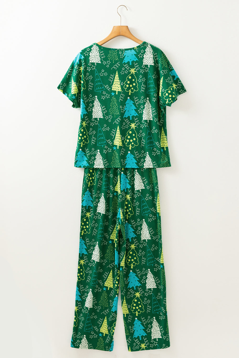 Christmas Tree V-Neck Tee and Pants Lounge Set