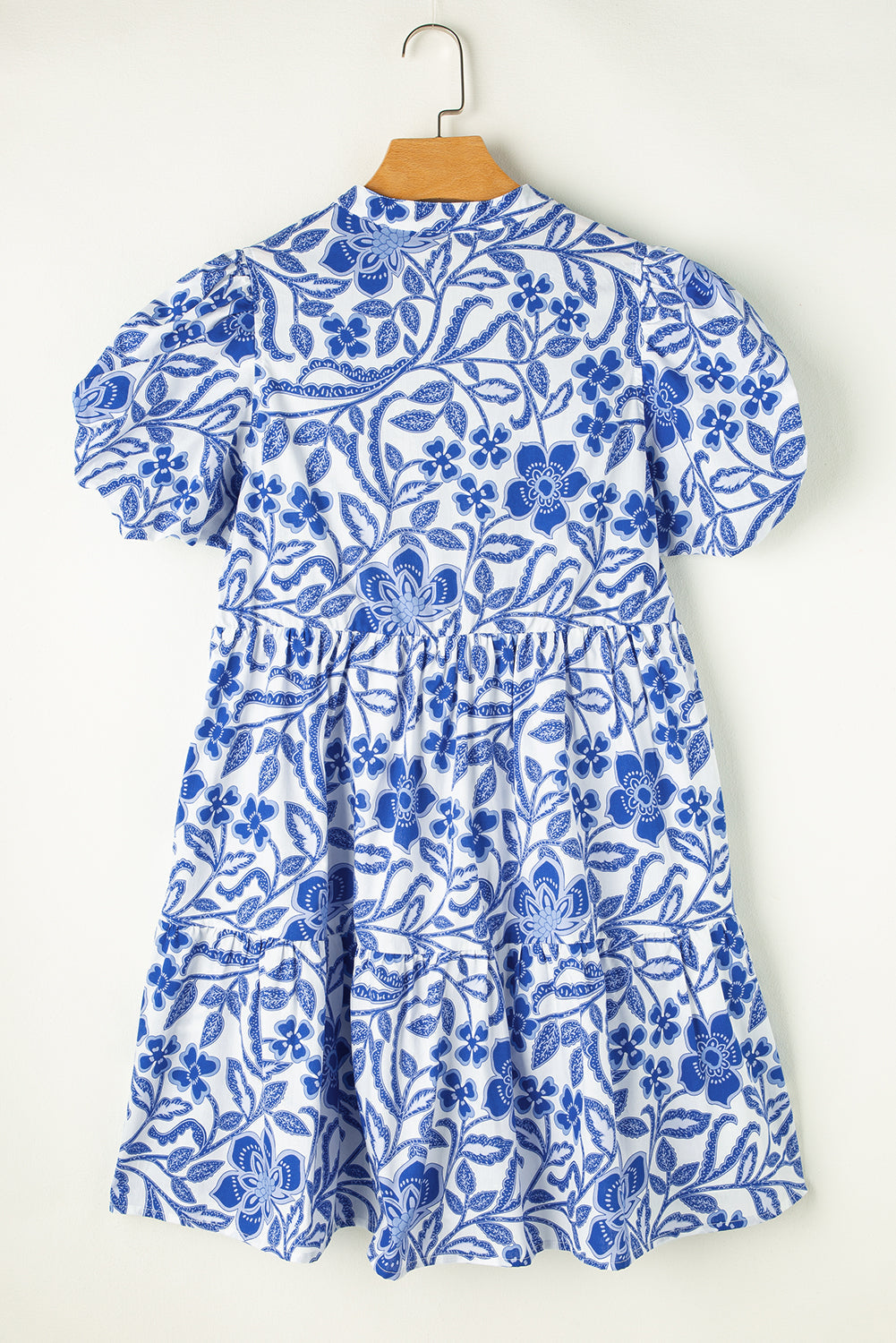 Floral Puff Sleeve Tiered Dress
