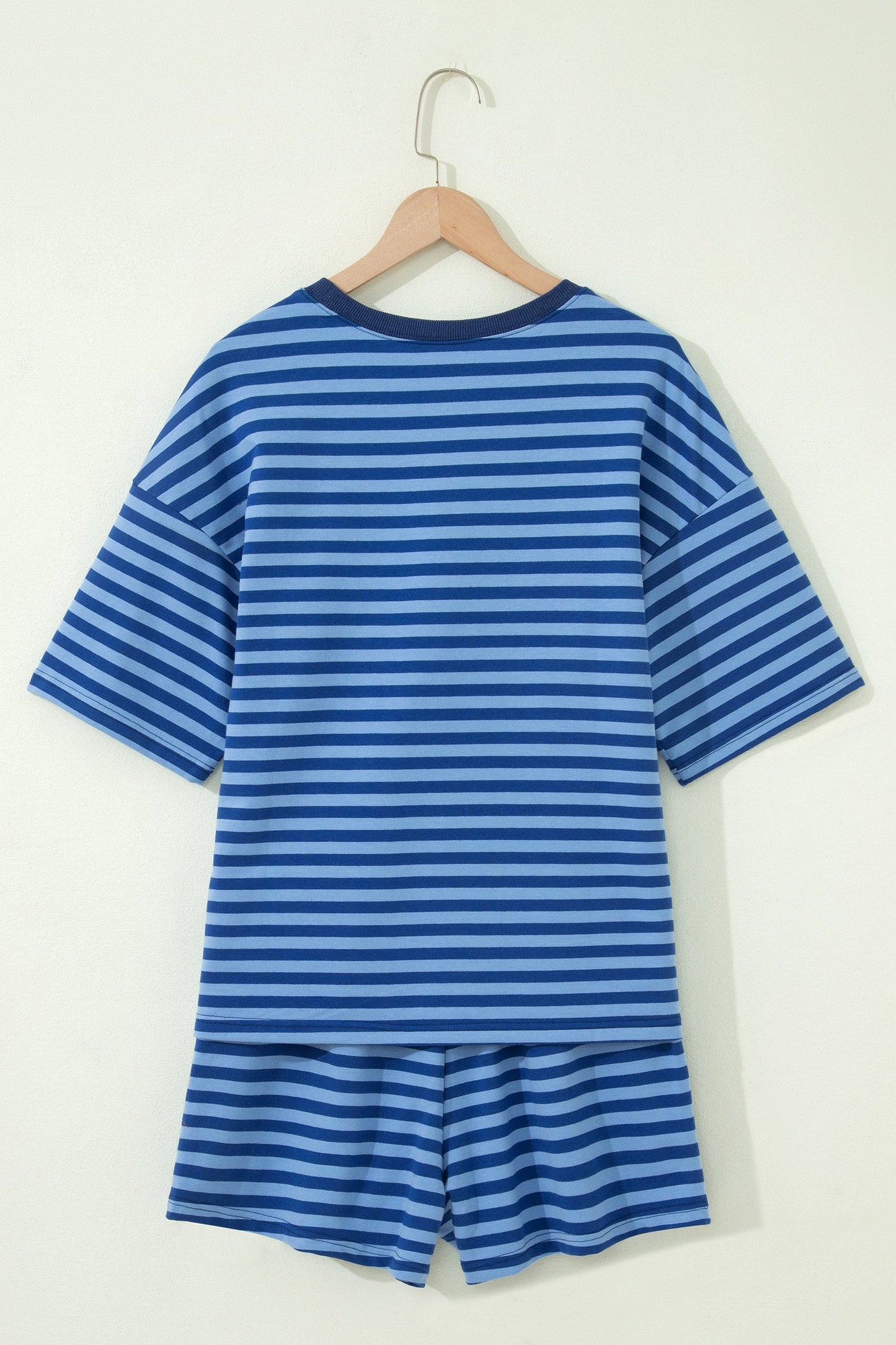 Stripe Short Sleeve Top & High Waist Short Set