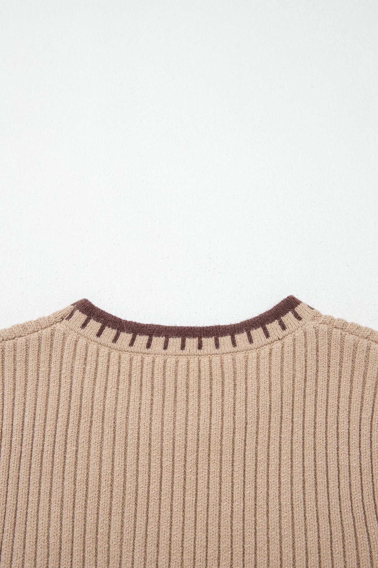 Western Horseshoe Ribbed Knit Sweater Top