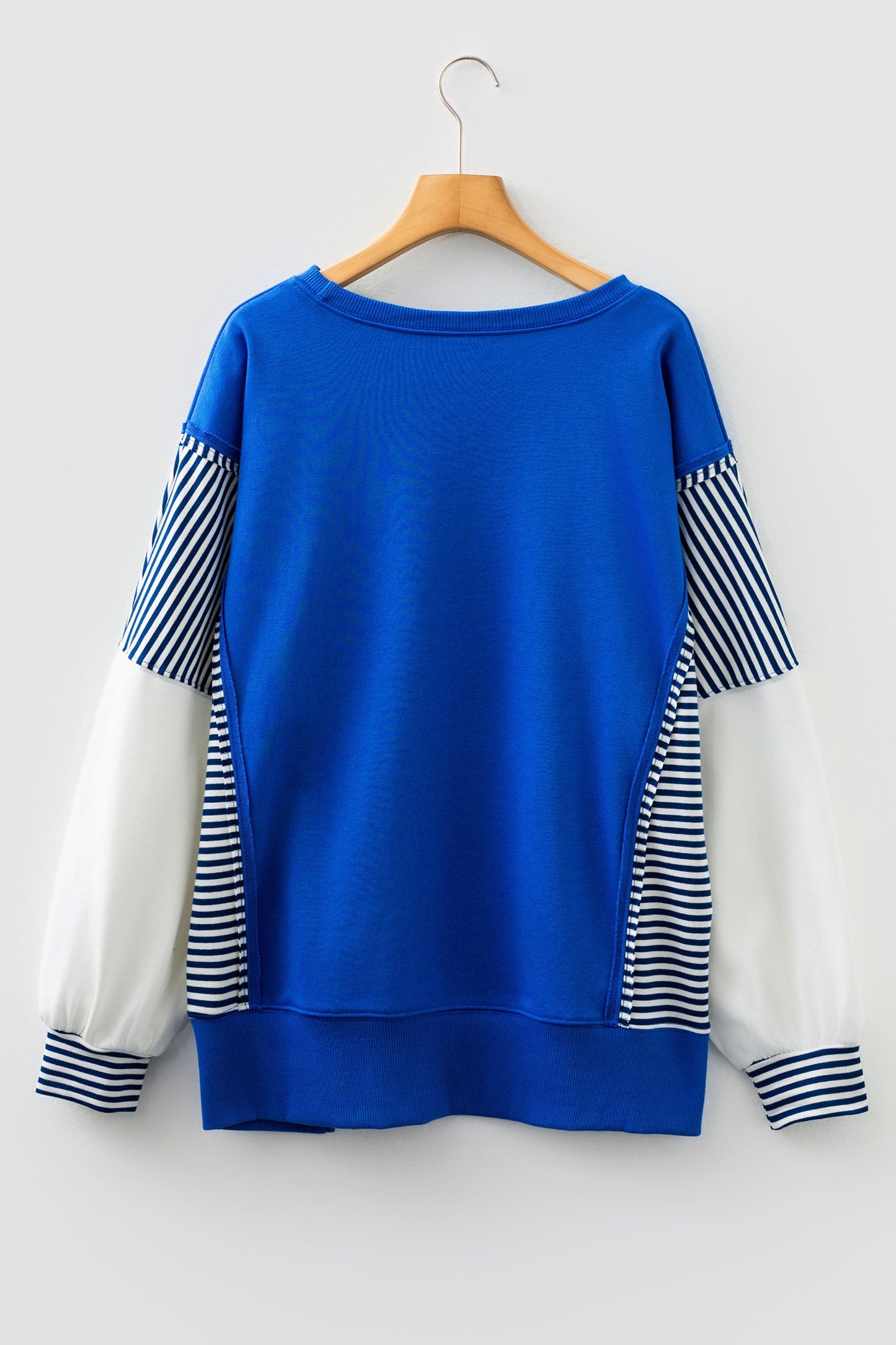 Stripe Leopard Patchwork Long Sleeve Sweatshirt
