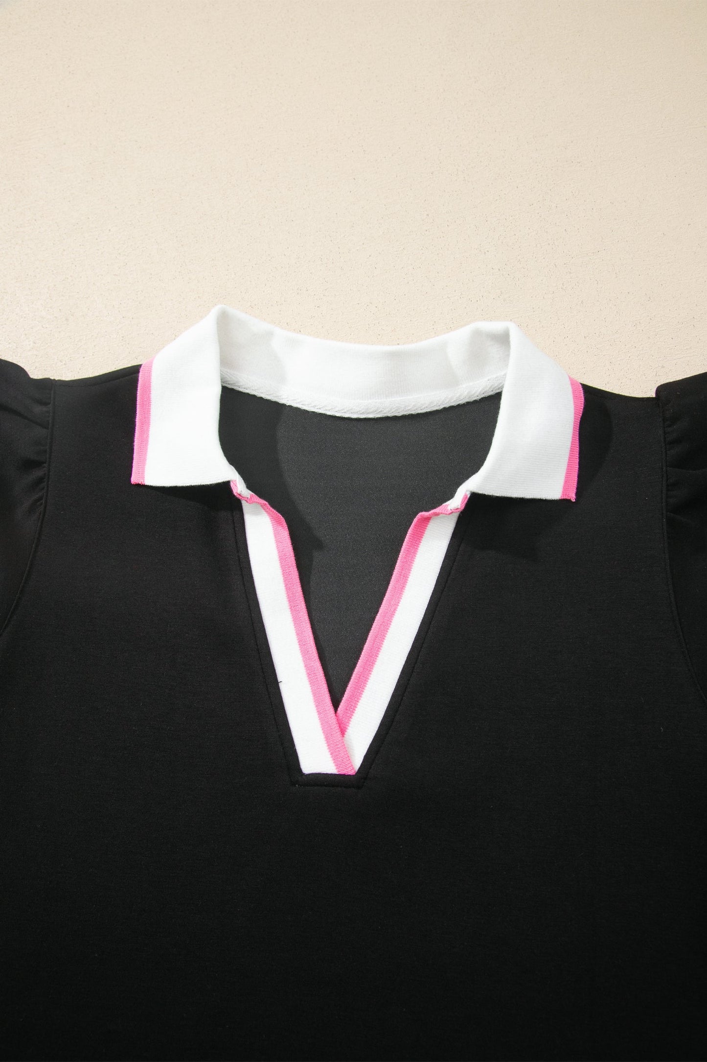 Stripe Trim Polo Tee & Drawstring Skirt Set