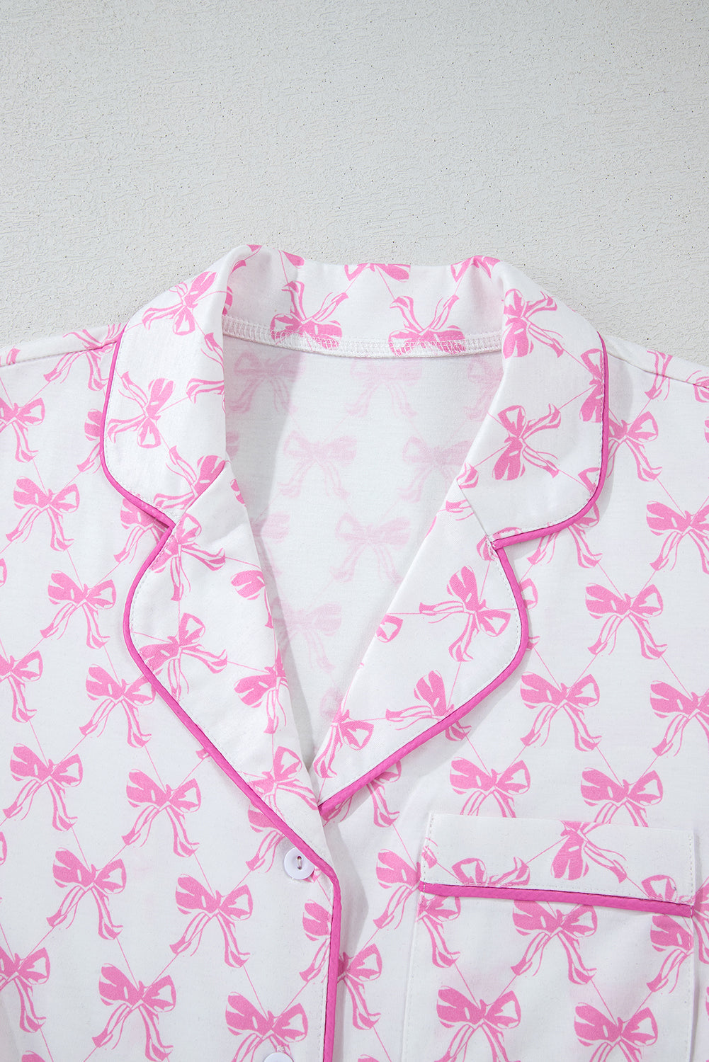 Bow Top and Shorts Pajama Set