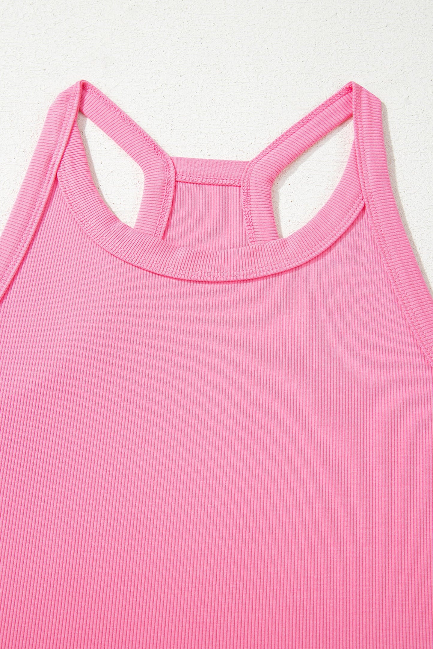 Solid Ribbed Tank Top and Sweatpants Set