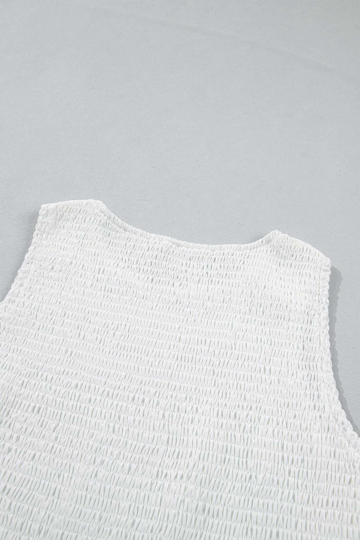 Smocked Lace Sleeveless Peplum Top