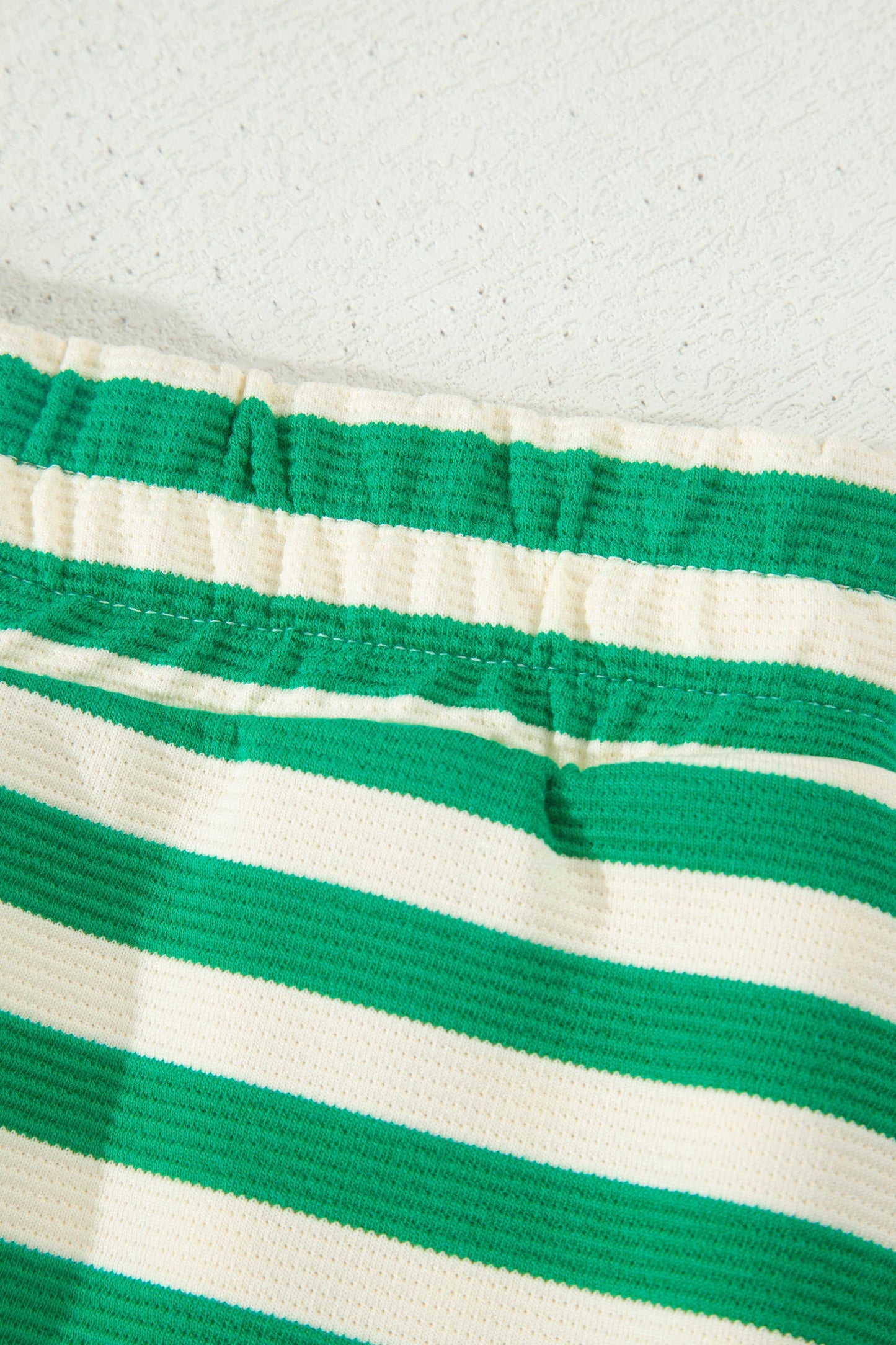 Stripe Textured Zip Collar Top & Skort Set