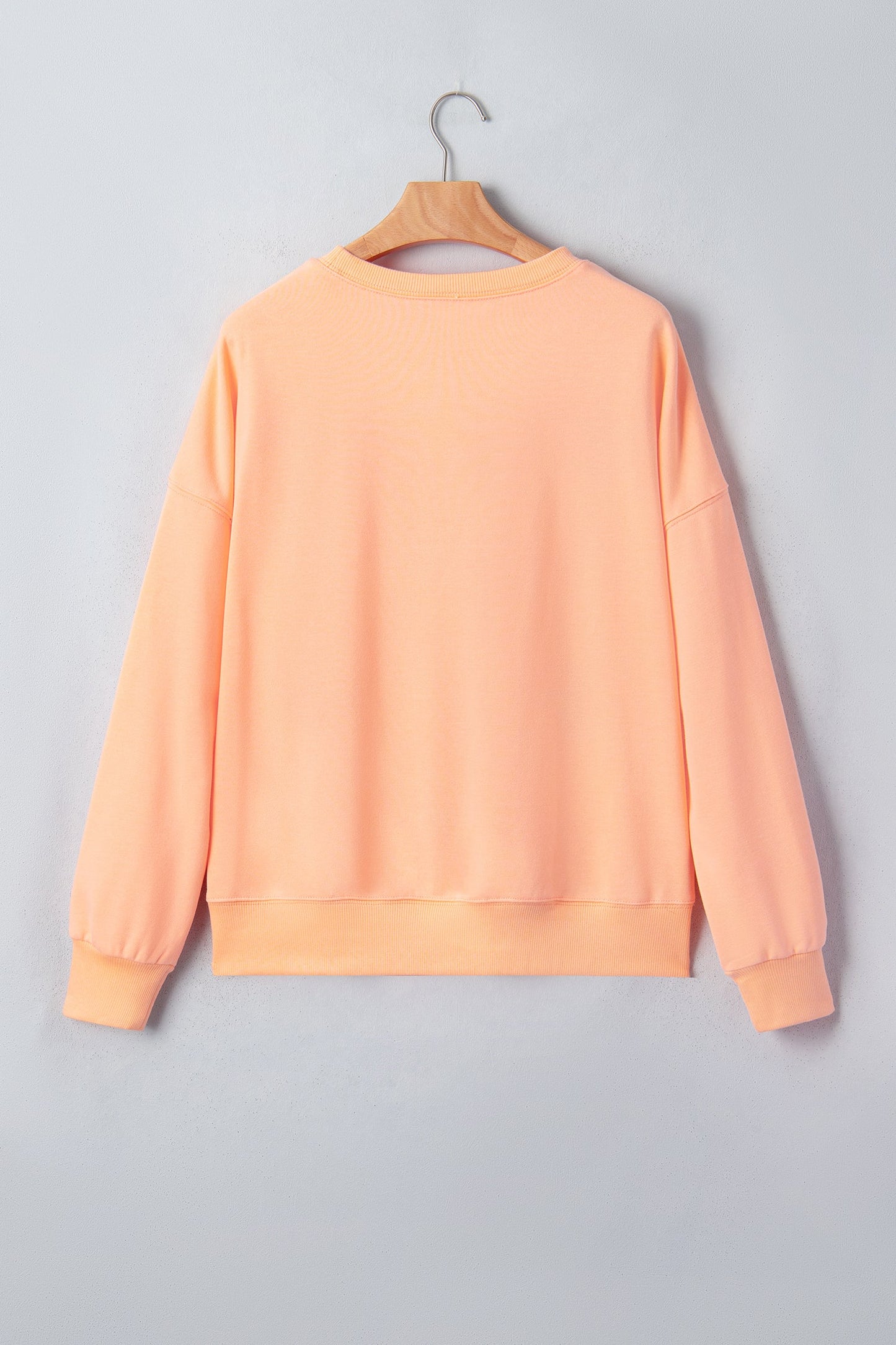 Halloween Embroidered Jack-O-Lantern Drop Shoulder Sweatshirt