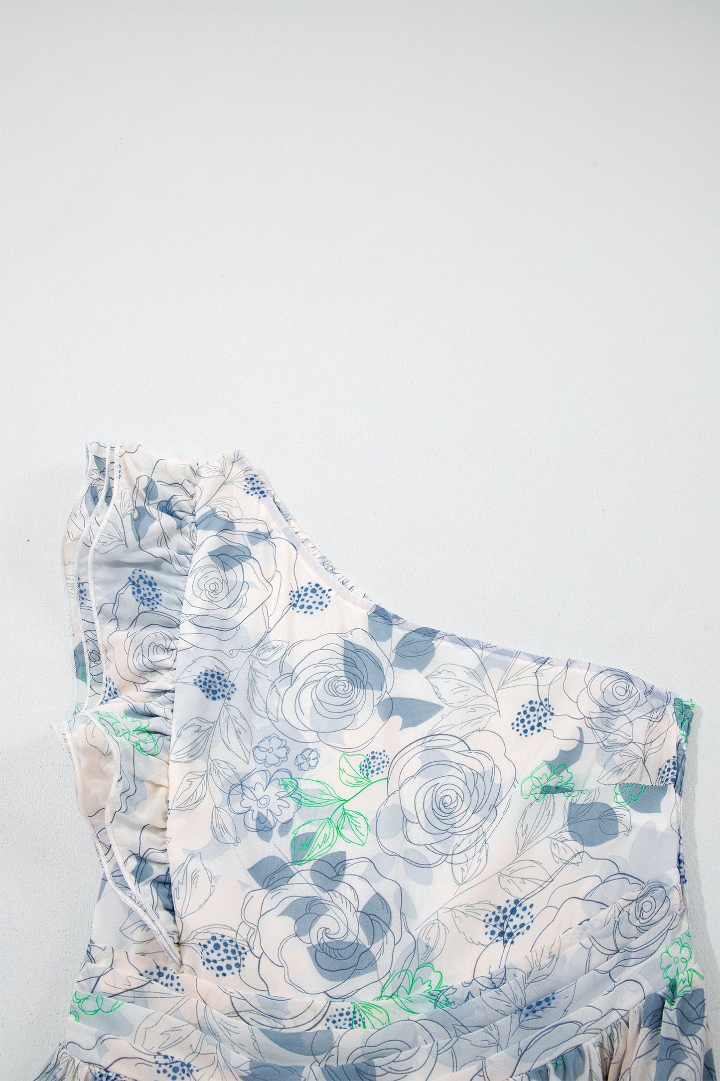 Floral Ruffle One Shoulder Maxi Dress