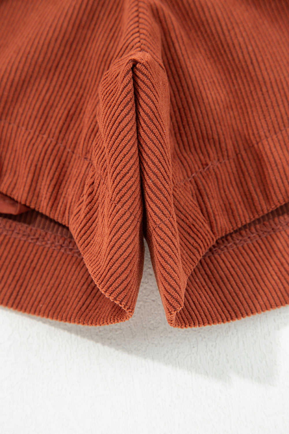 Corduroy Scalloped Edge High Waist Shorts
