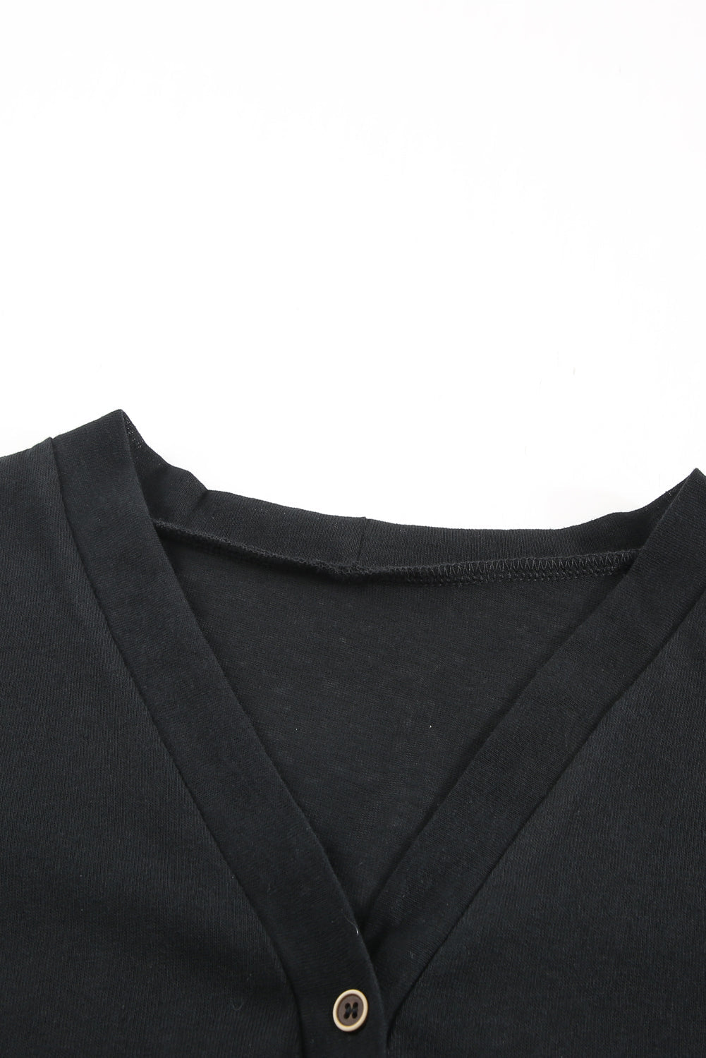 Solid Open-Front Buttoned Cardigan