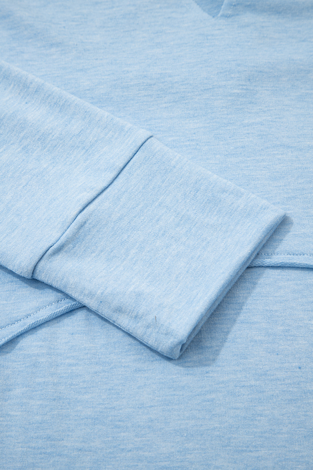 Solid V-Neck Raw Hem Long Sleeve Top