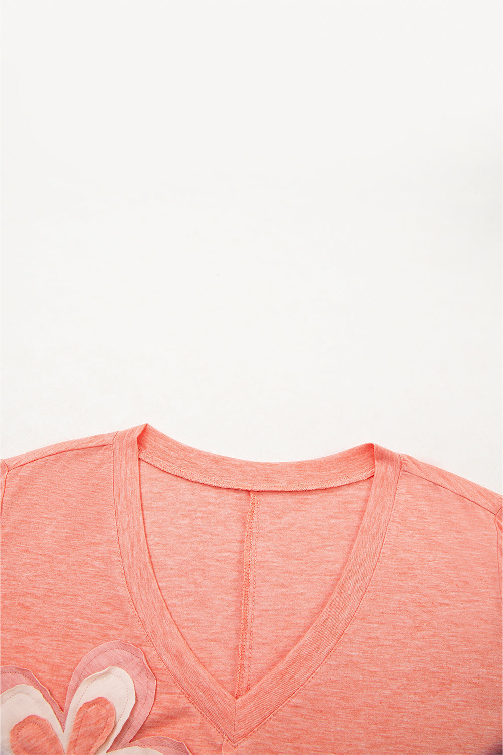 Floral Patchwork V-Neck T-Shirt