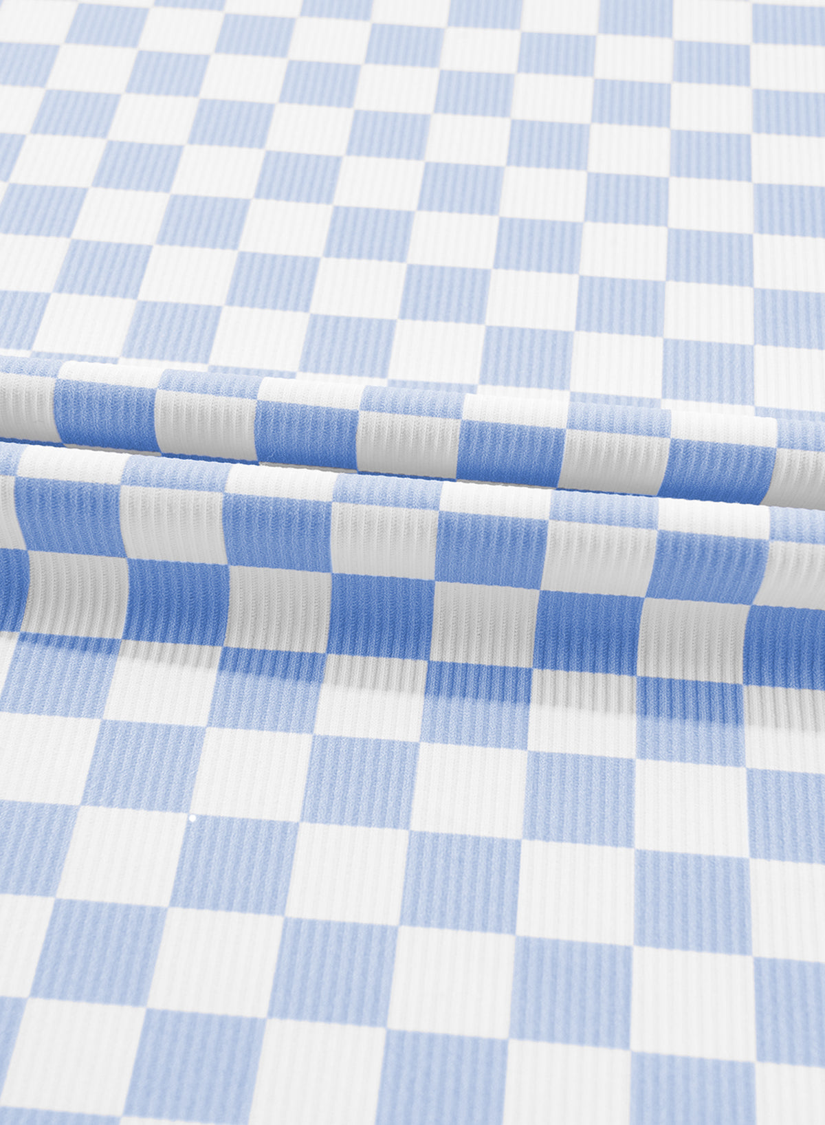 Checker Ribbed Short Sleeve Crew Neck T-Shirt