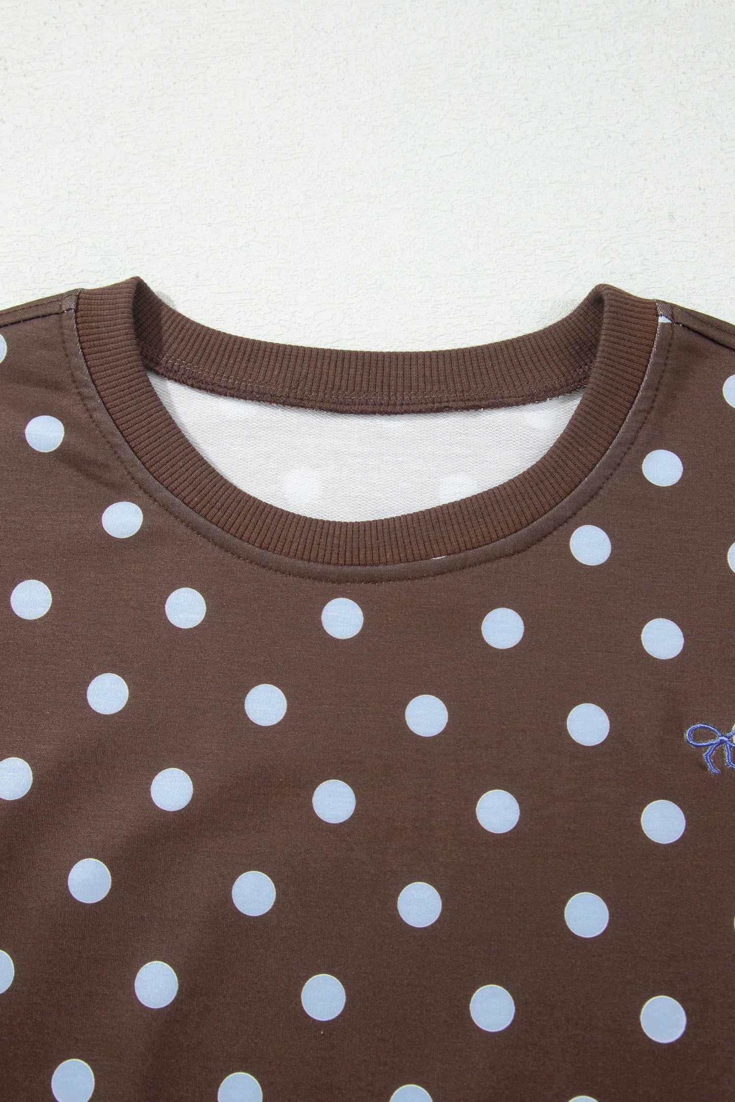 Polka Dot Long Sleeve Pullover & Bow Skort Set