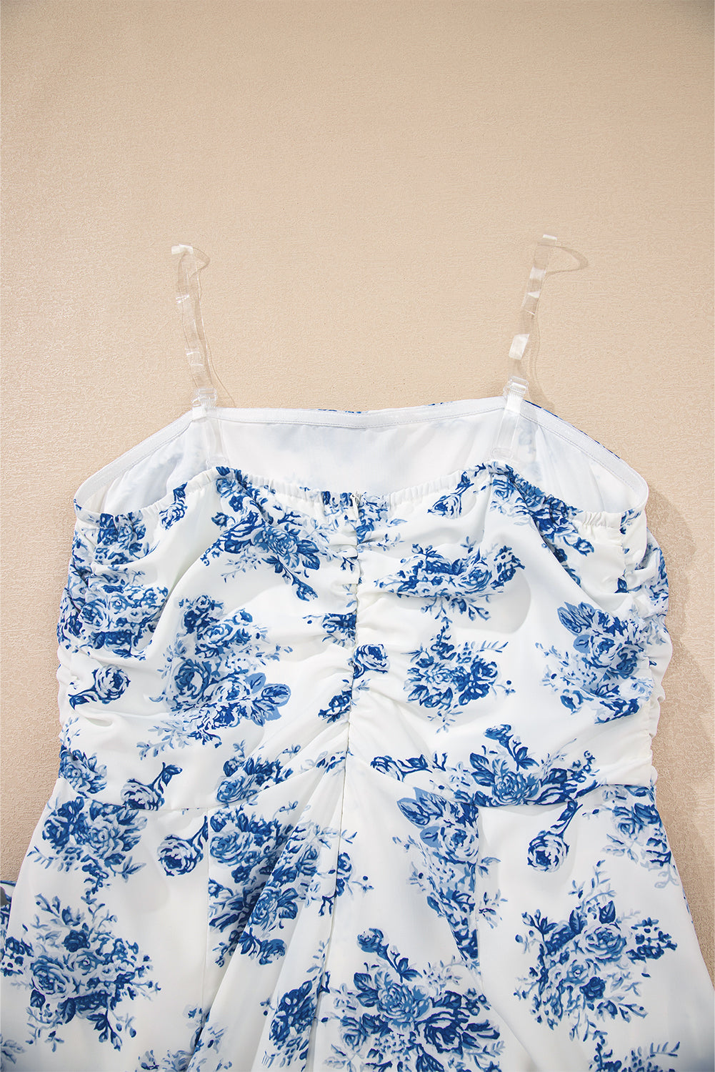 Floral Ruffle Strapless Romper