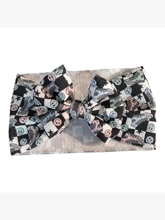 Checkered Shoes Headwrap Bow
