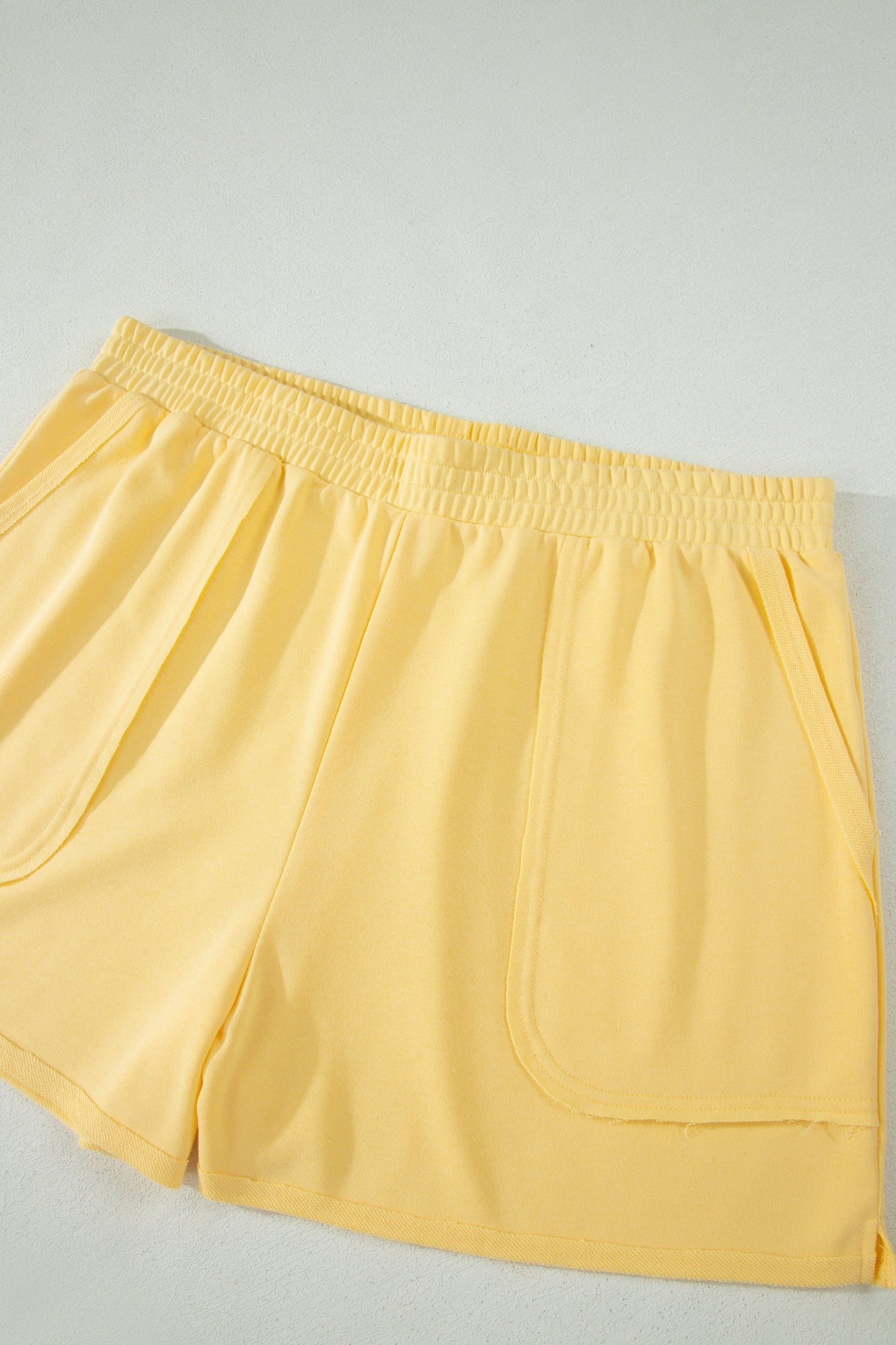 Plus Size Solid Polo Tee & Elastic Waist Shorts