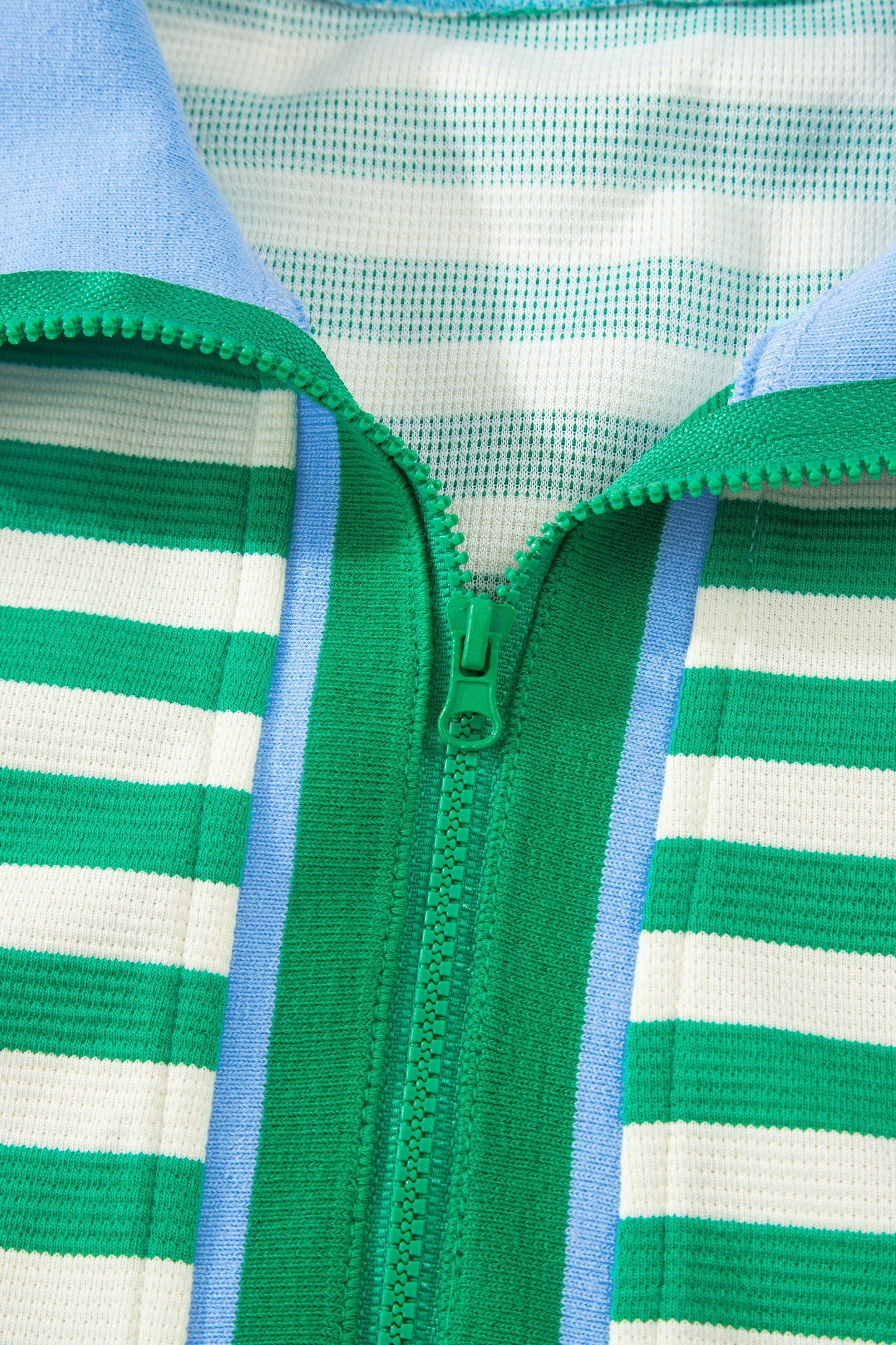 Stripe Textured Zip Collar Top & Skort Set
