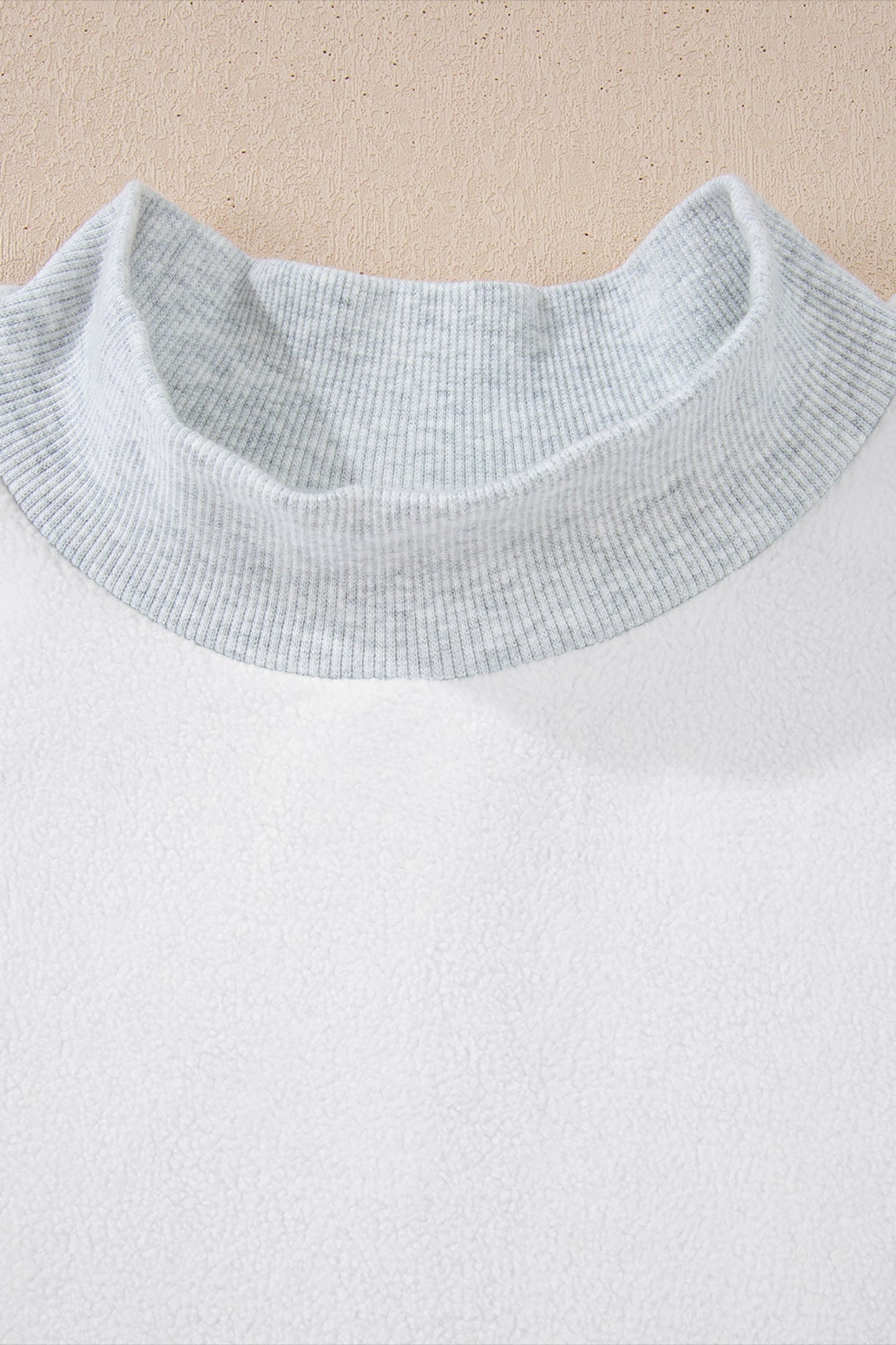 Solid Reversible Mock Neck Oversized Sweatshirt