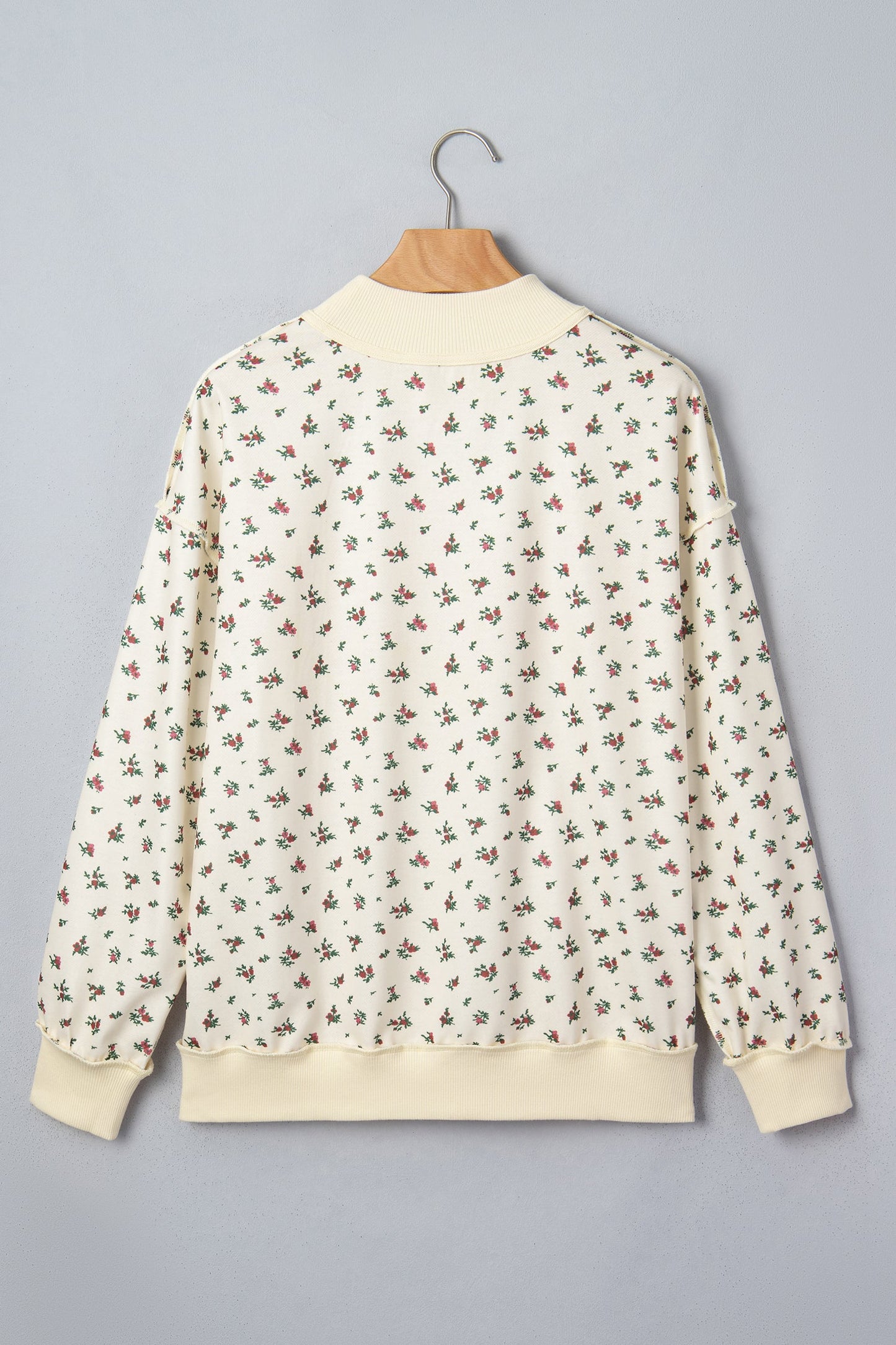 Plus Size TEXAS Embroidered Floral Mock Neck Sweatshirt