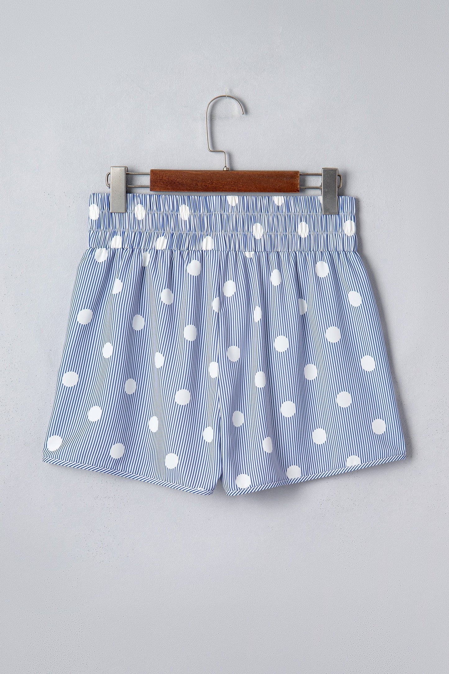 Polka Dot Shirred High Waist Shorts