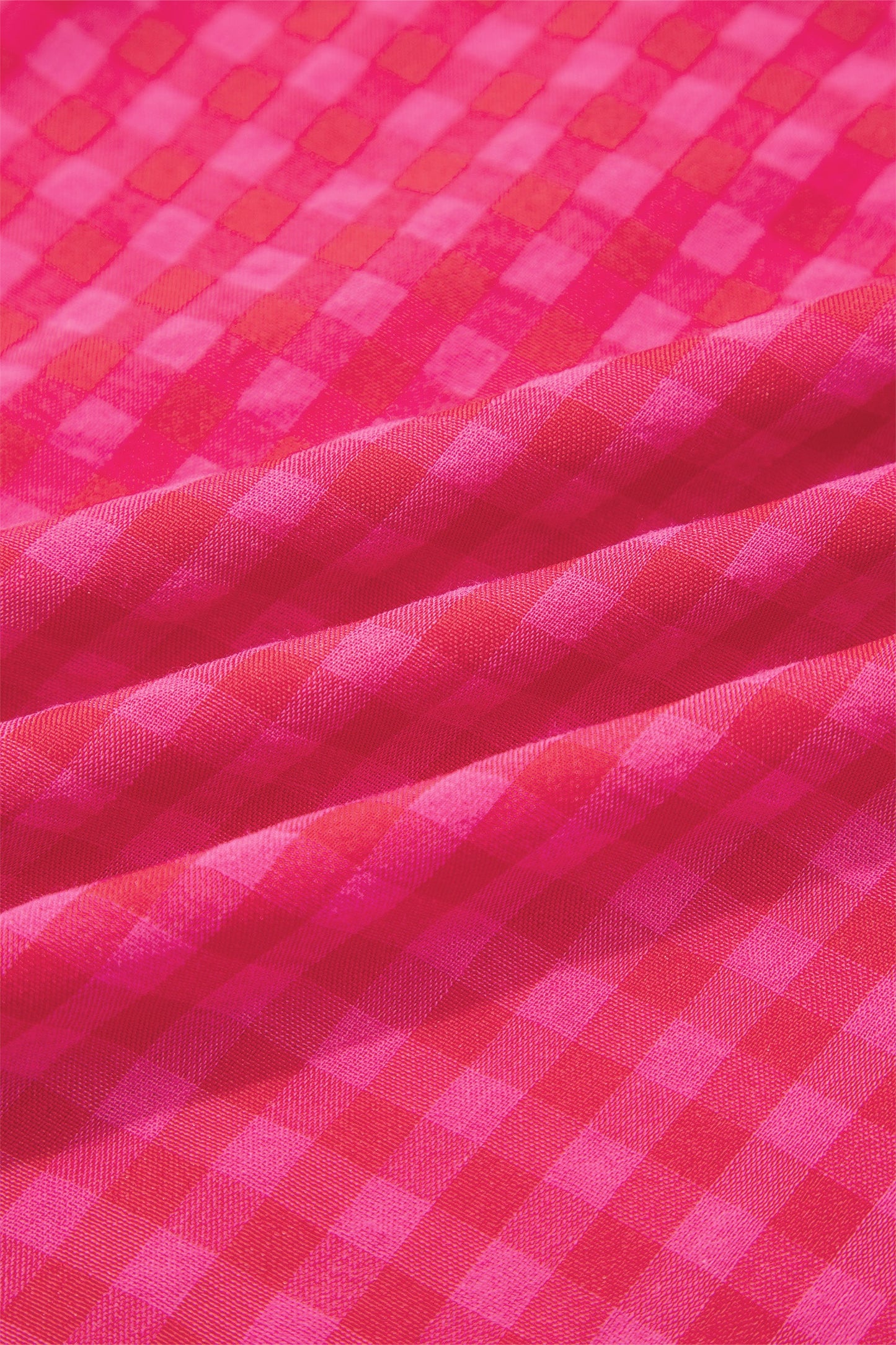Gingham Plaid Smocked Square Neck Sundress