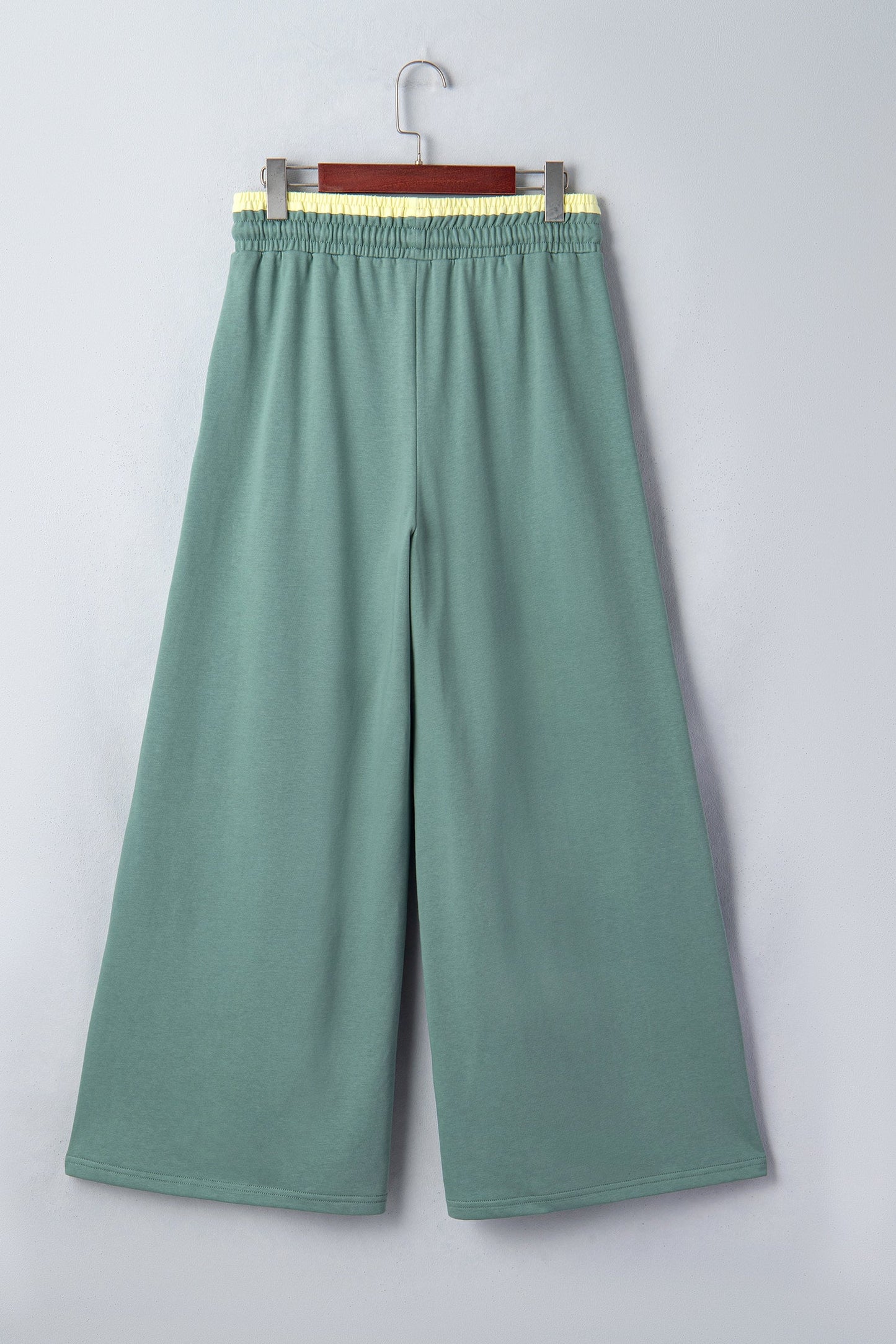 Colorblock Flower Patchwork Drawstring Wide Leg Pants