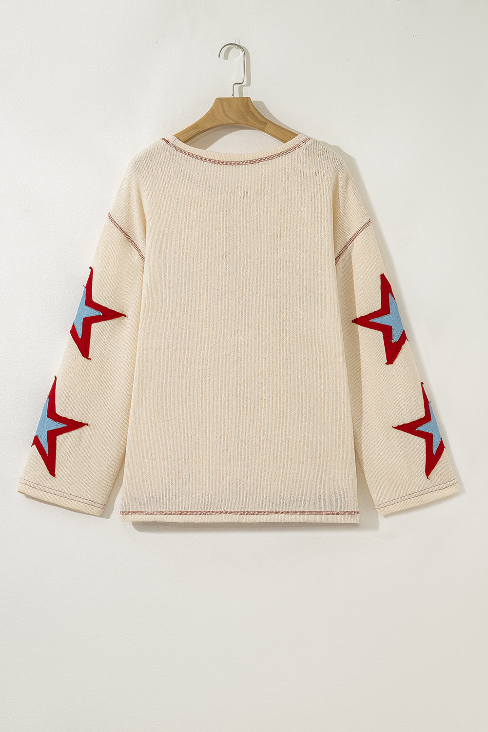 USA Star Contrast Patchwork Exposed Seam Top