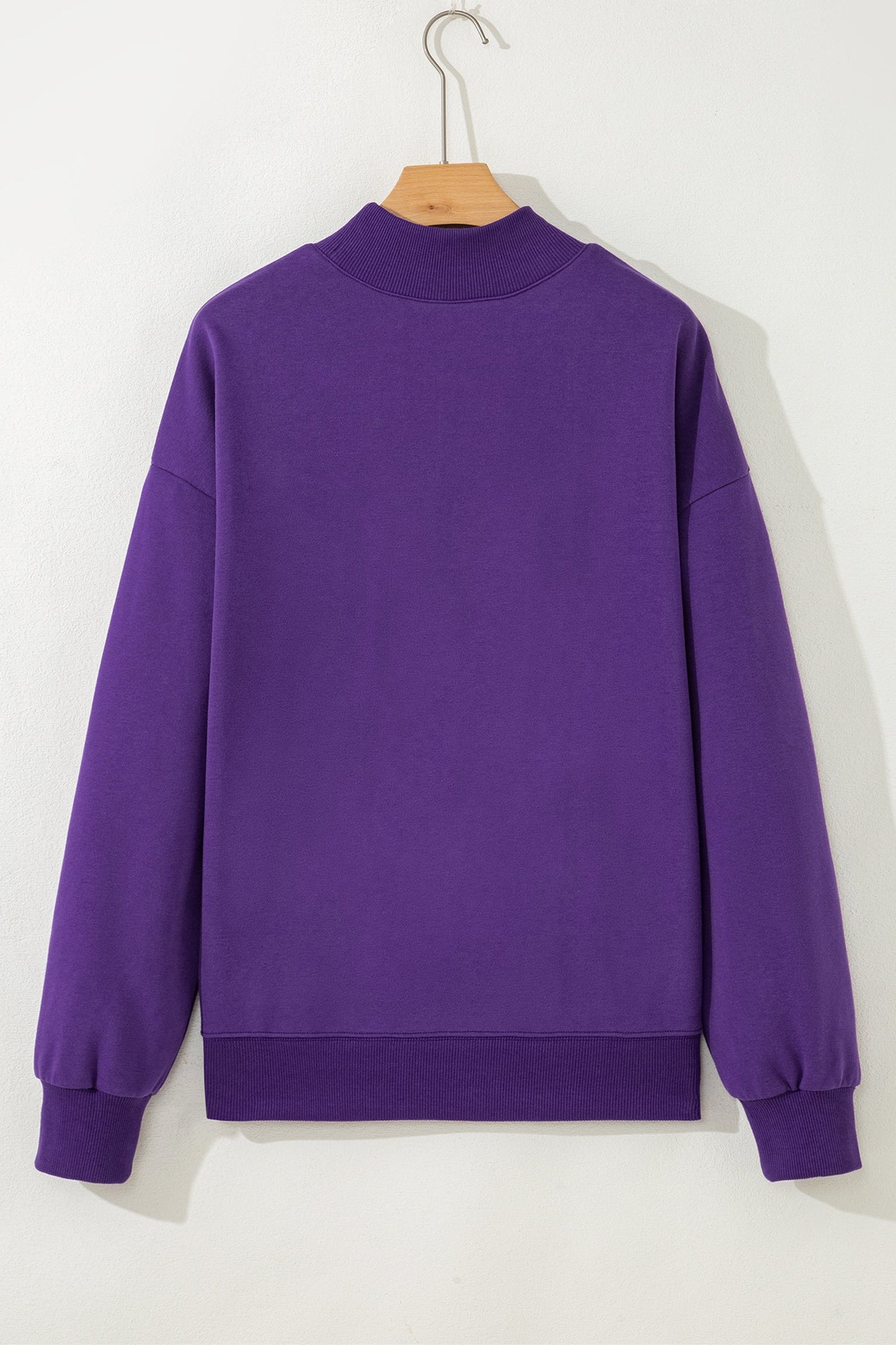 Solid Mock Neck Oversized Sweatshirt