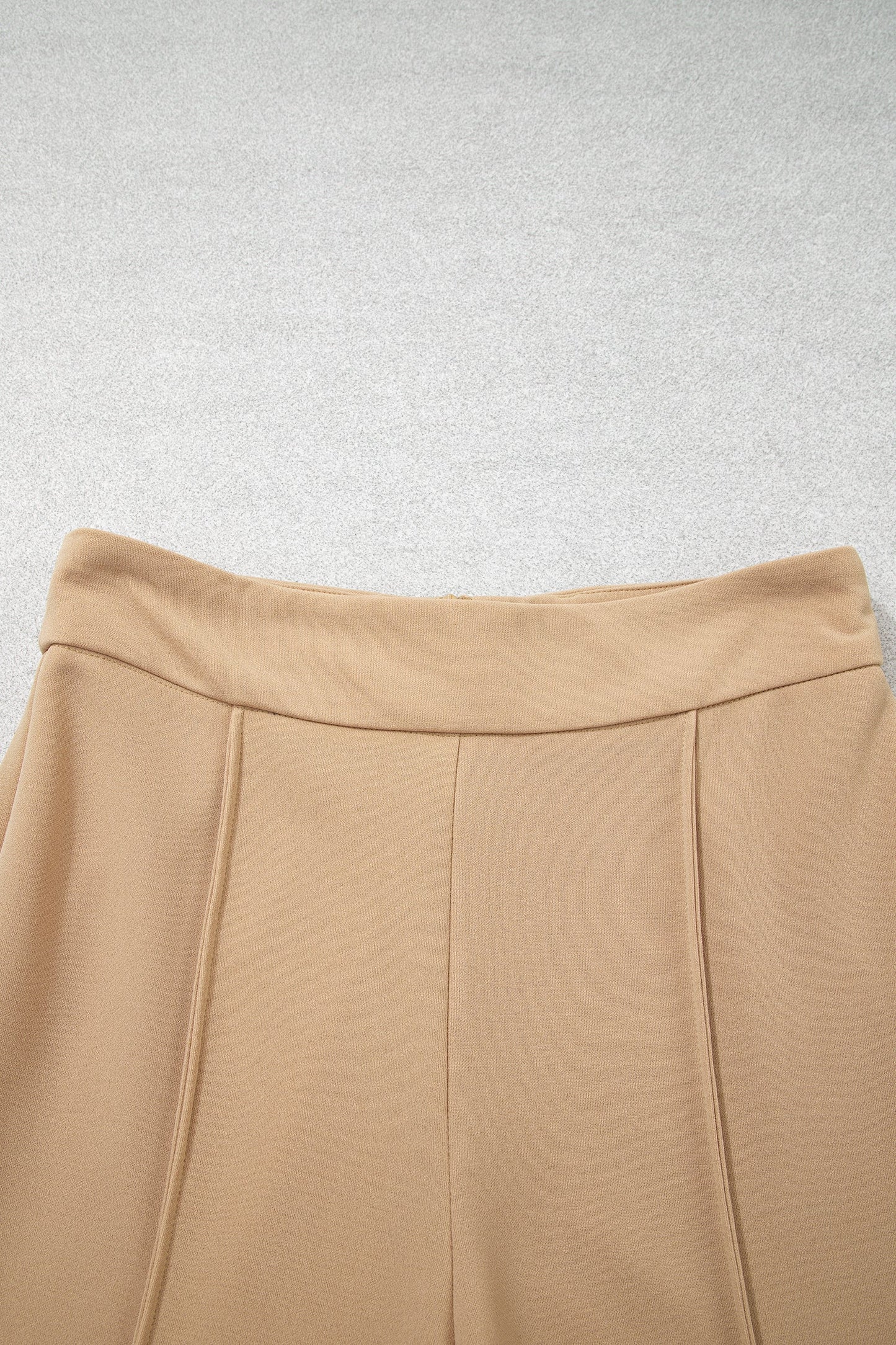 Solid High Waist Exposed Seam Bootcut Pants