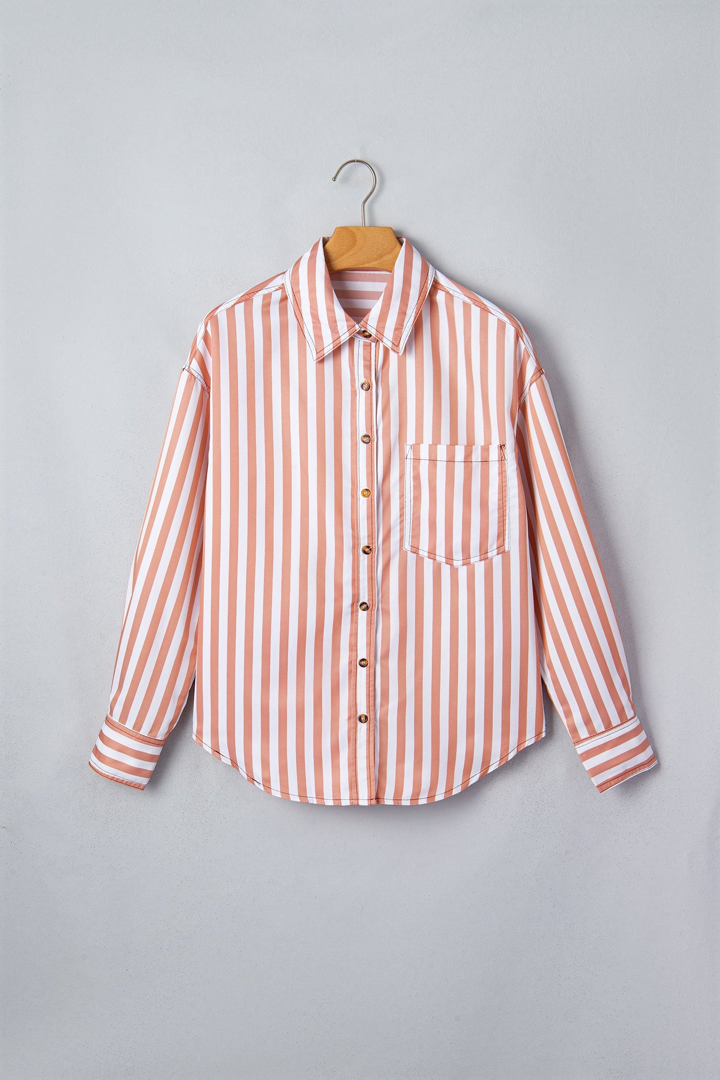 Western Stripe Button Down Long Sleeve Shirt