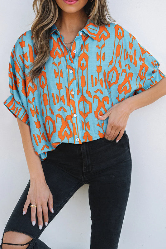 Western Abstract Dolman Sleeve Shirt