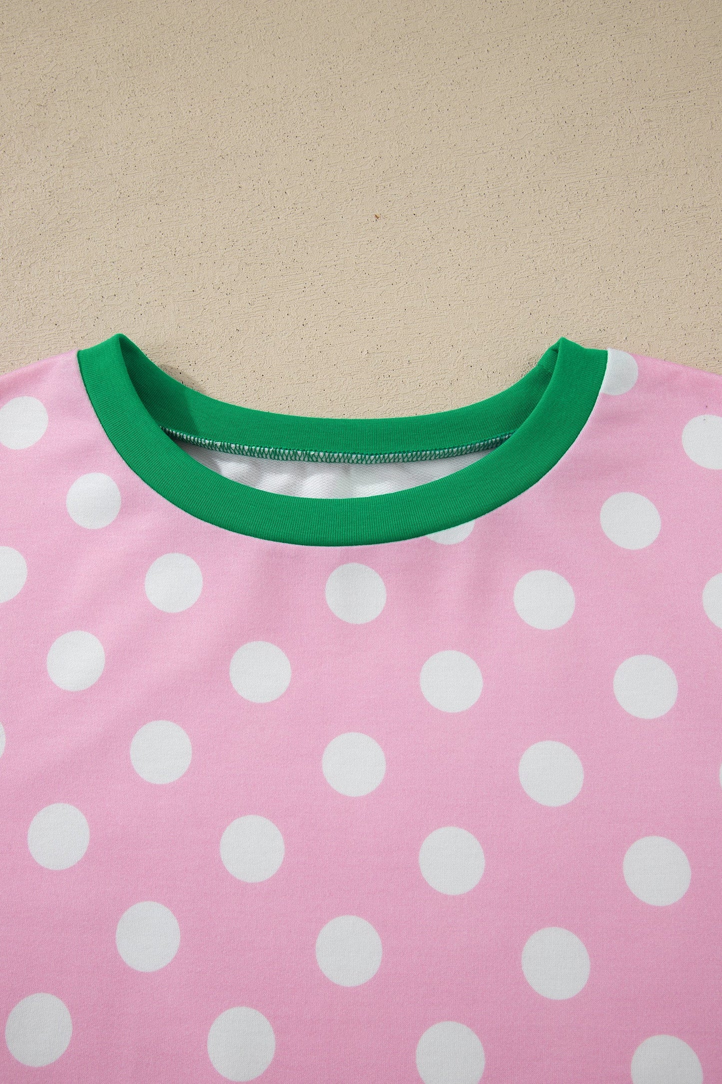 Polka Dot Contrast Trim Top & Short Set