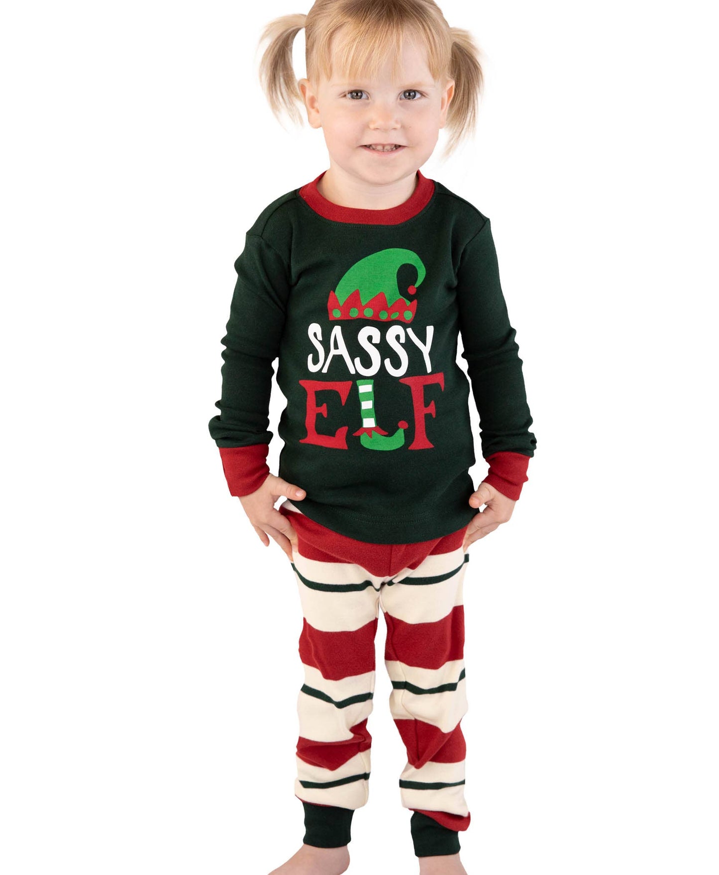 Sassy Elf Kid's Long Sleeve Pajama Set