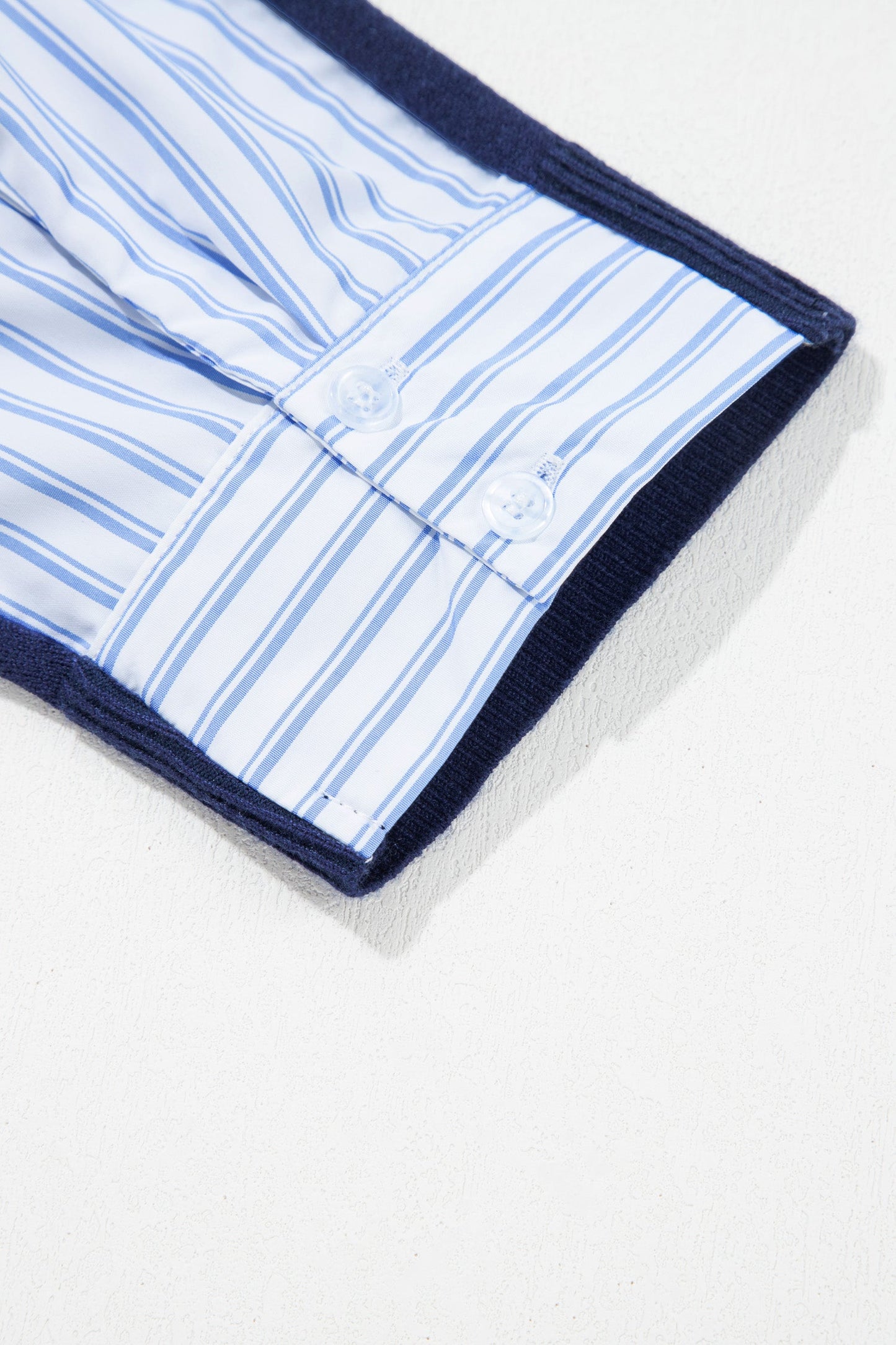 Stripe Patchwork Drop Shoulder 3/4 Sleeve Sweater