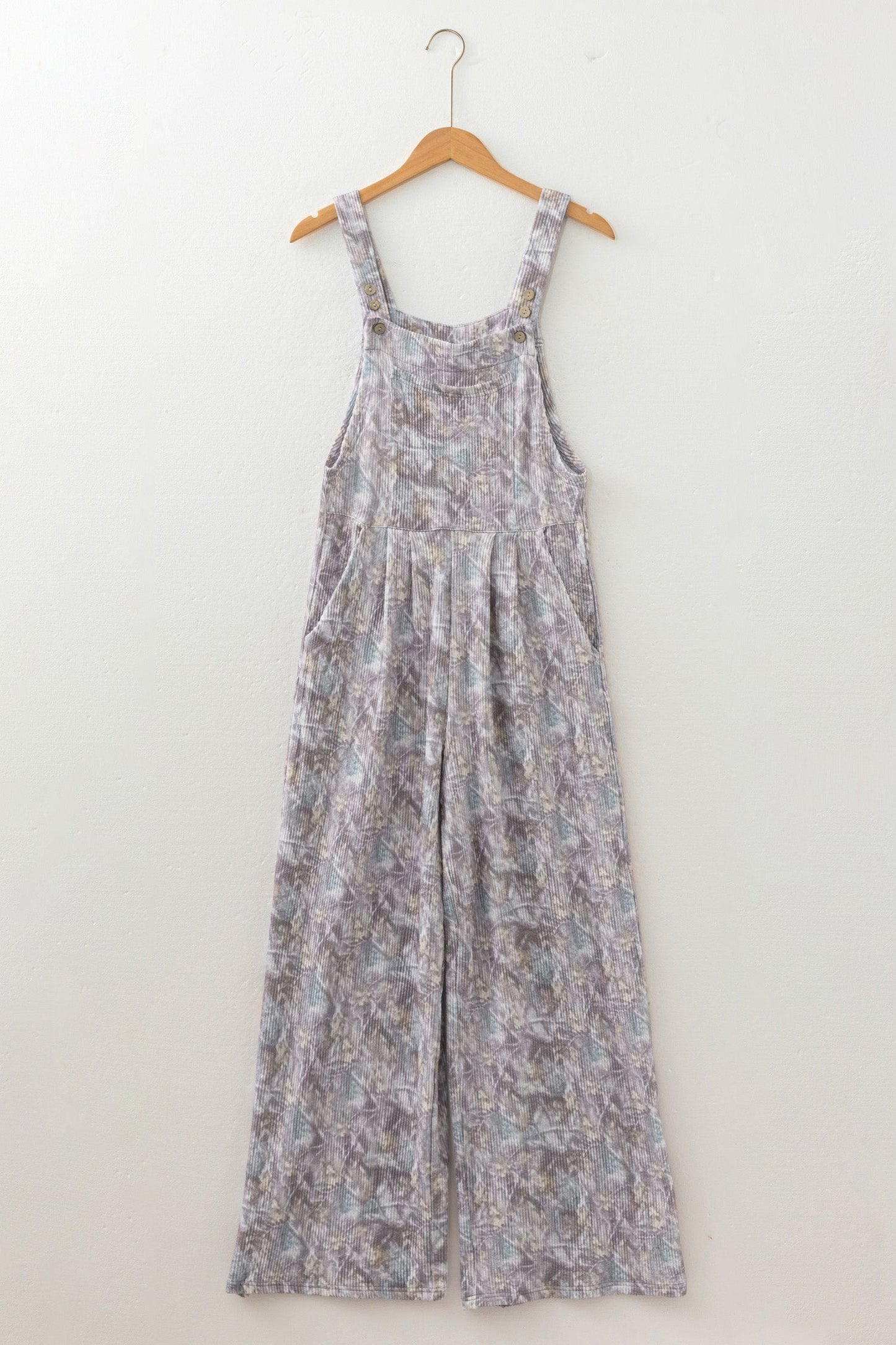 Camouflage Corded Knit Sleeveless Jumpsuit