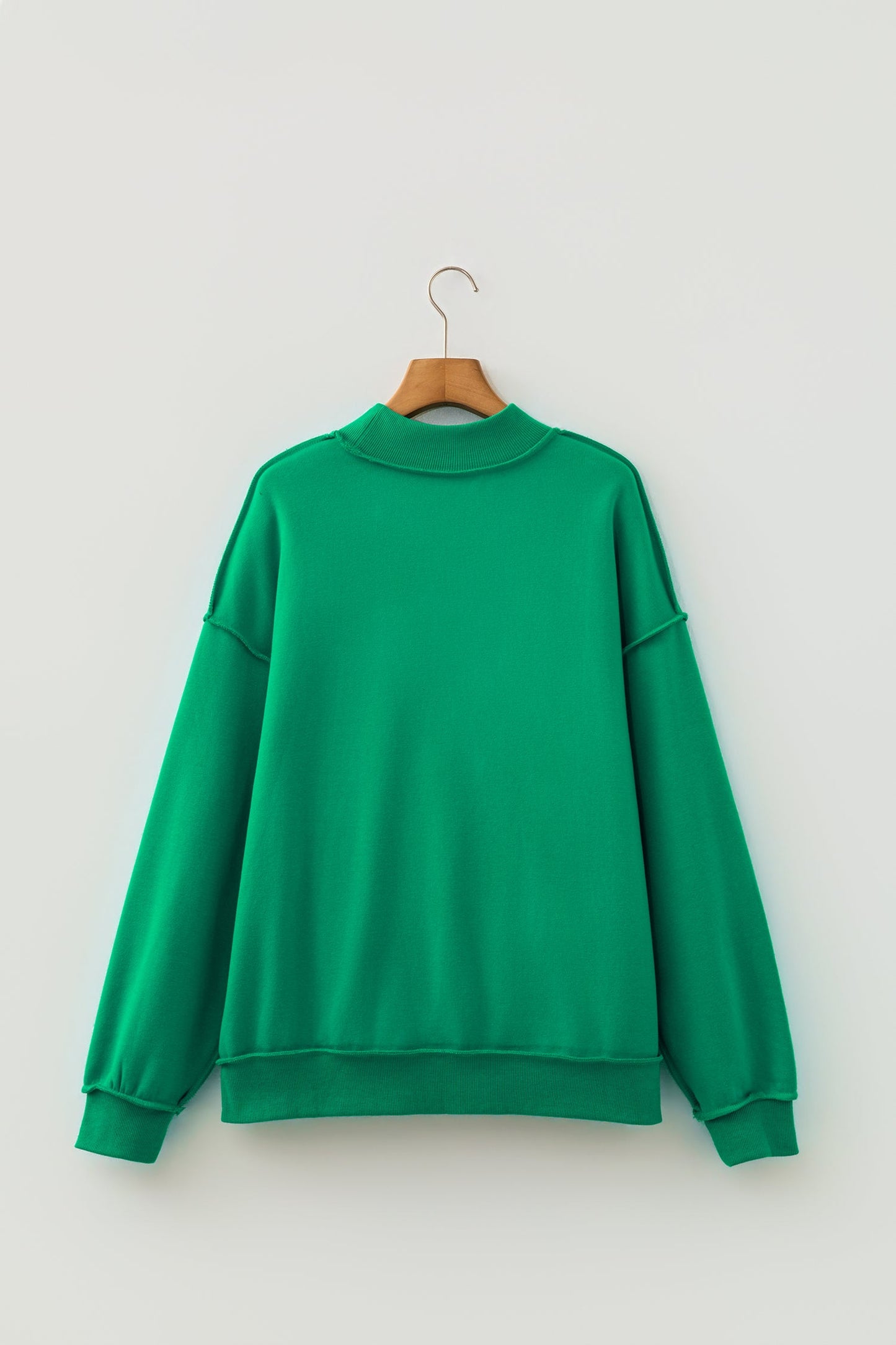 Reversible Mock Neck Oversize Drop Shoulder Sweatshirt