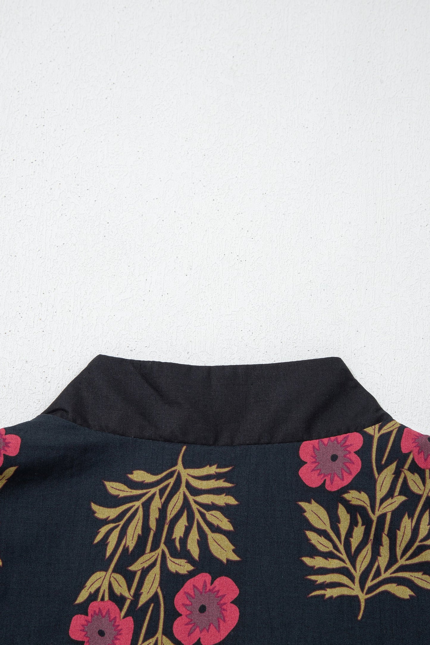 Floral Notch Neck Piping Trim Babydoll Dress