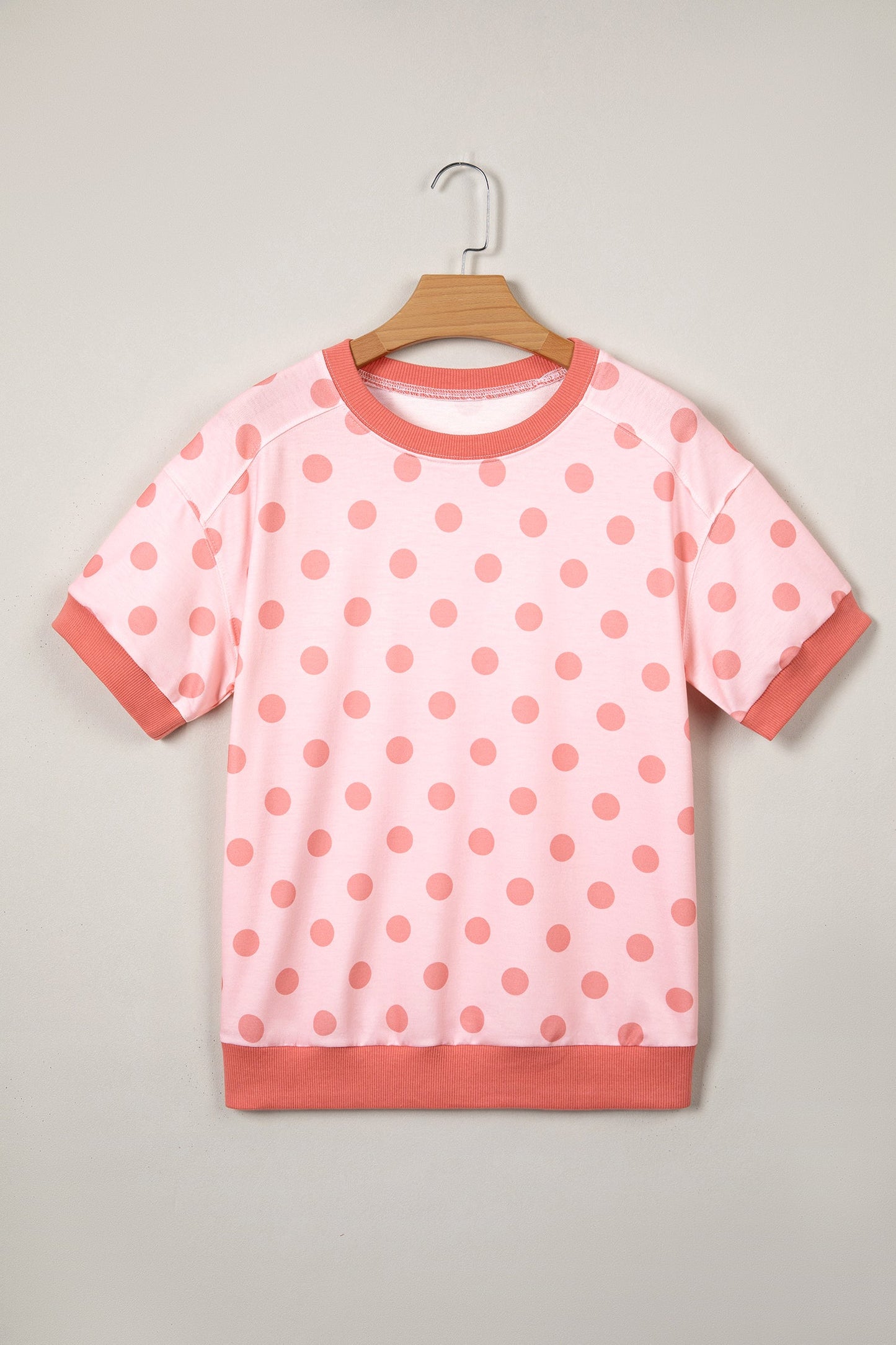 Colorblock Polka Dot Short Sleeve Tee