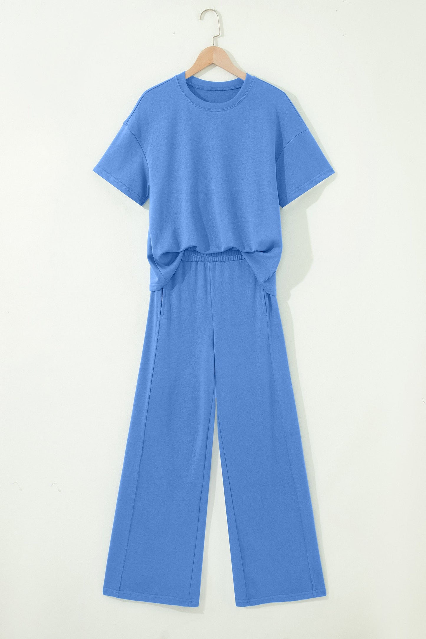 Solid Oversize Tee & Wide Leg Pants Set
