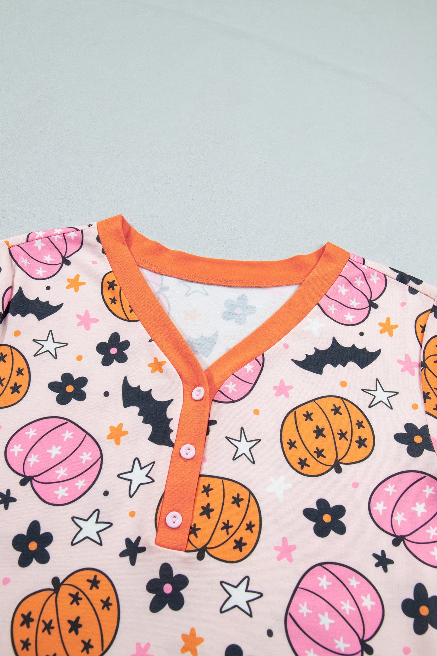Halloween Pumpkin Long Sleeve Top & Pants Lounge Set