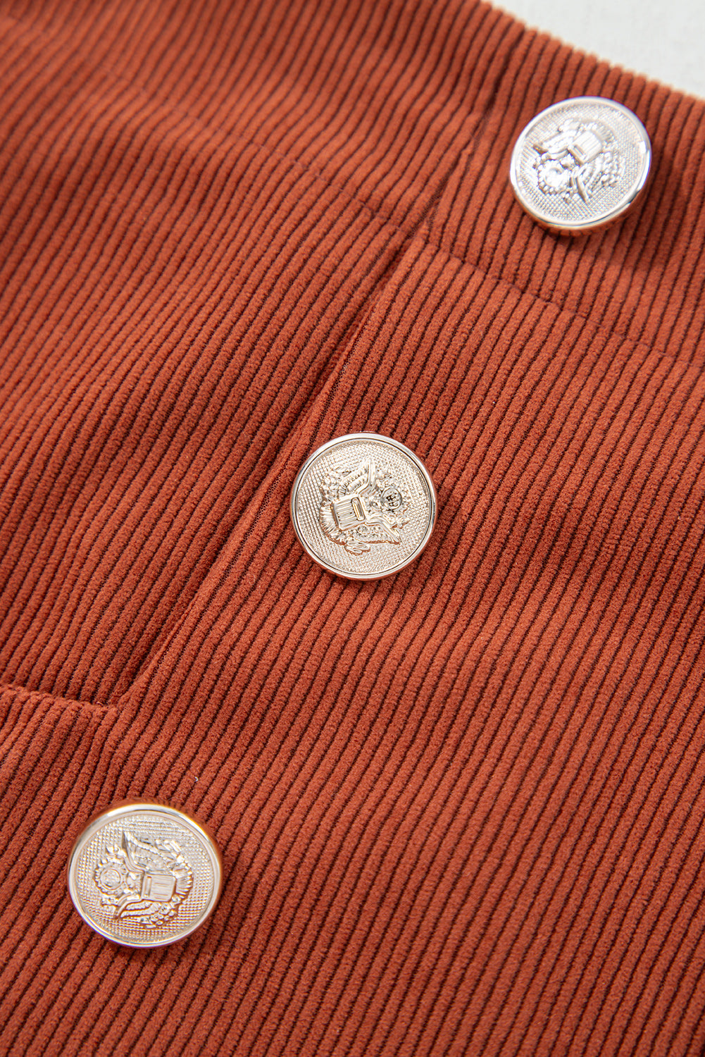 Corduroy Scalloped Edge High Waist Shorts