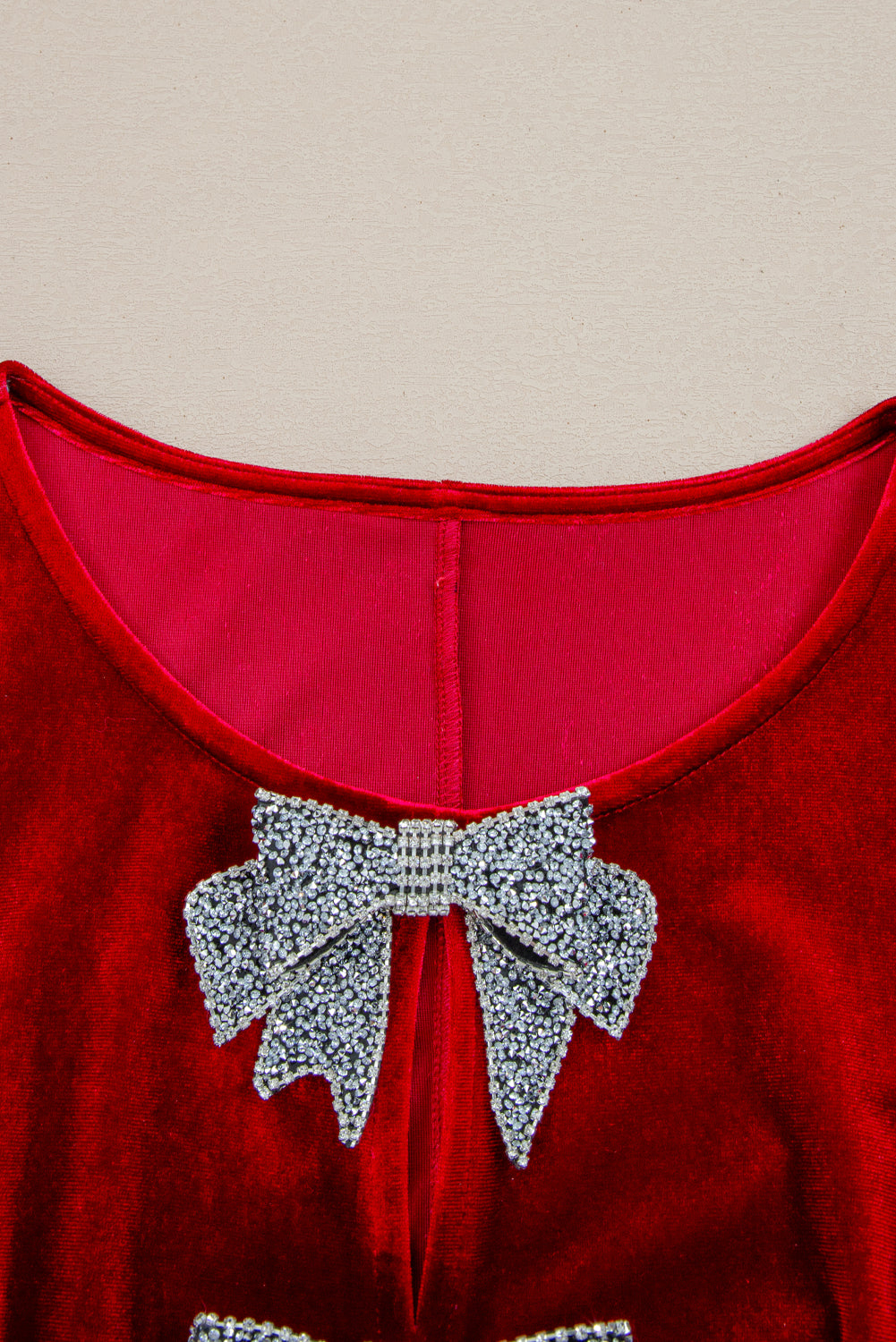 Bow Velvet High Waist Mini Dress