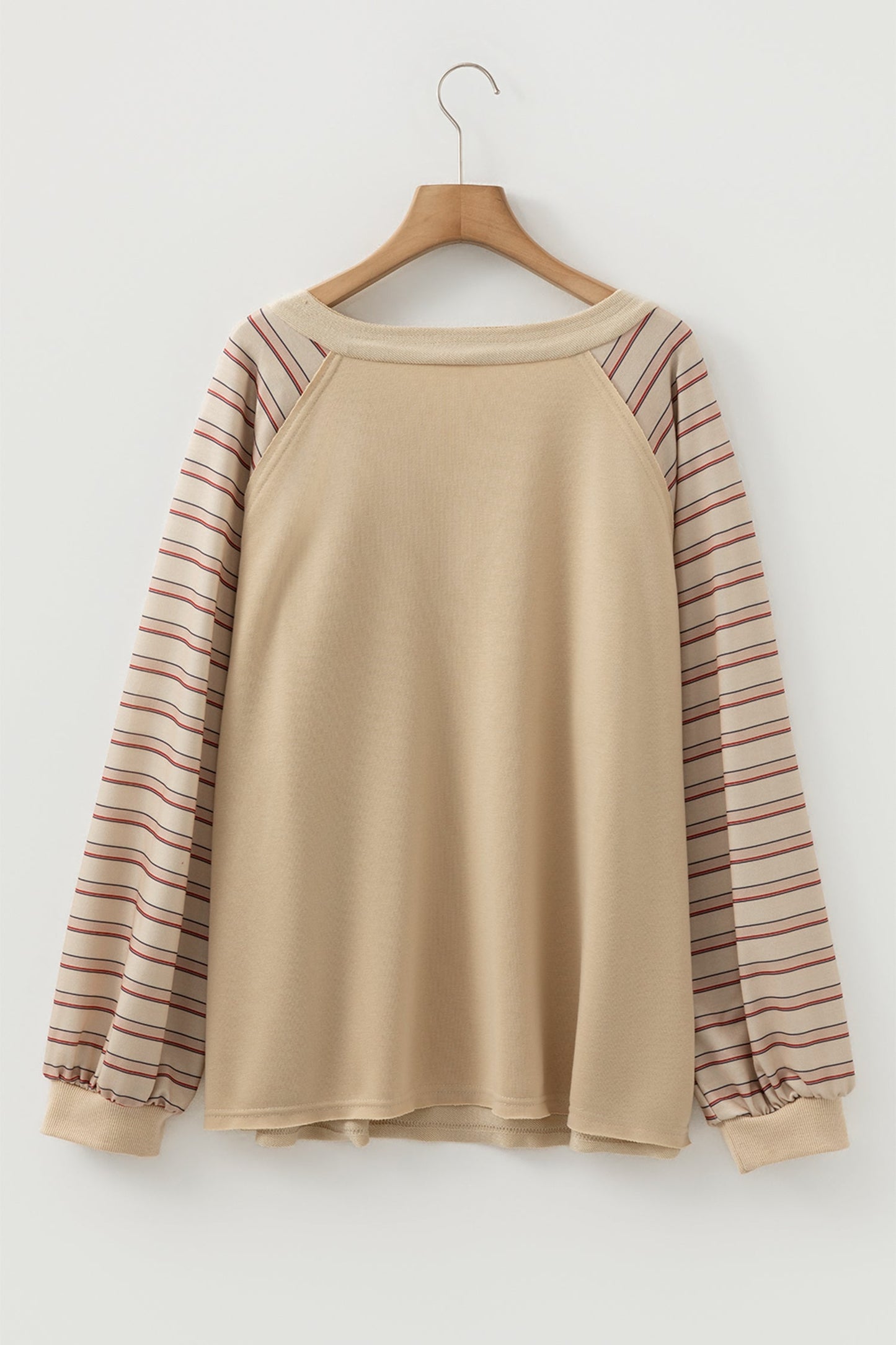 Plus Size Stripe Patchwork Raglan Sleeve Jumper