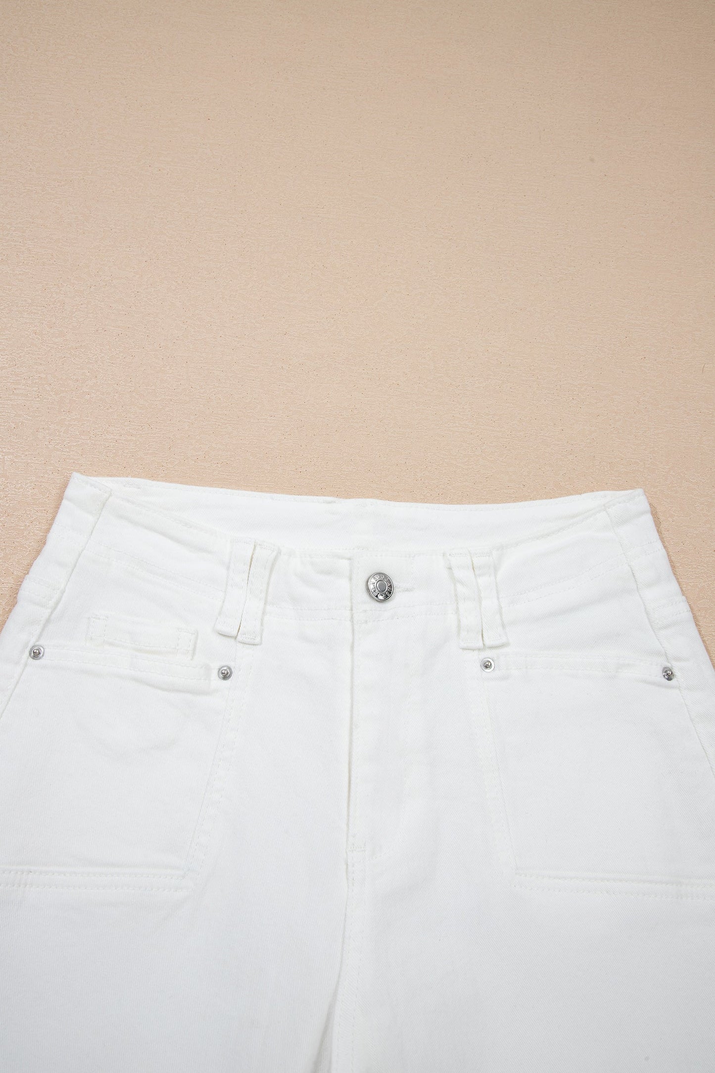Solid Raw Hem Cropped Straight Leg Jeans