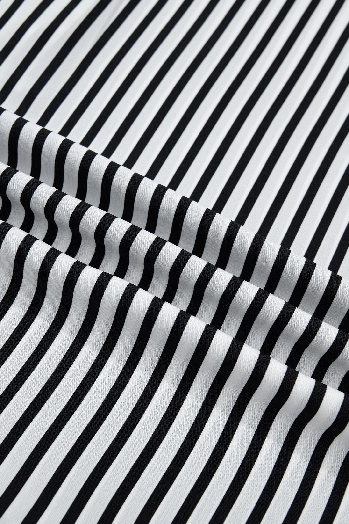 Stripe 3/4 Sleeve V-Neck Button Up Shirt