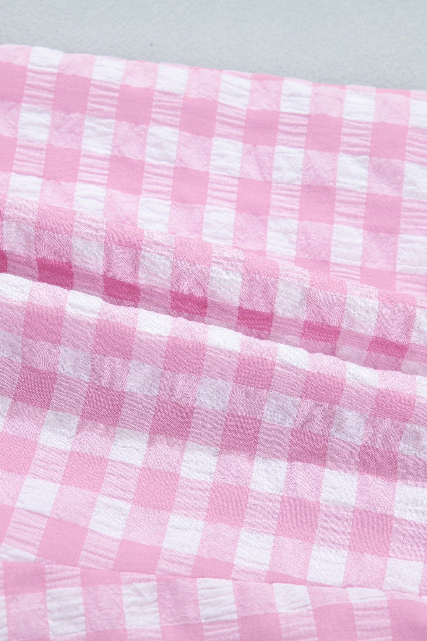 Gingham Ruffle Stripe Patchwork Lace Tie Shorts