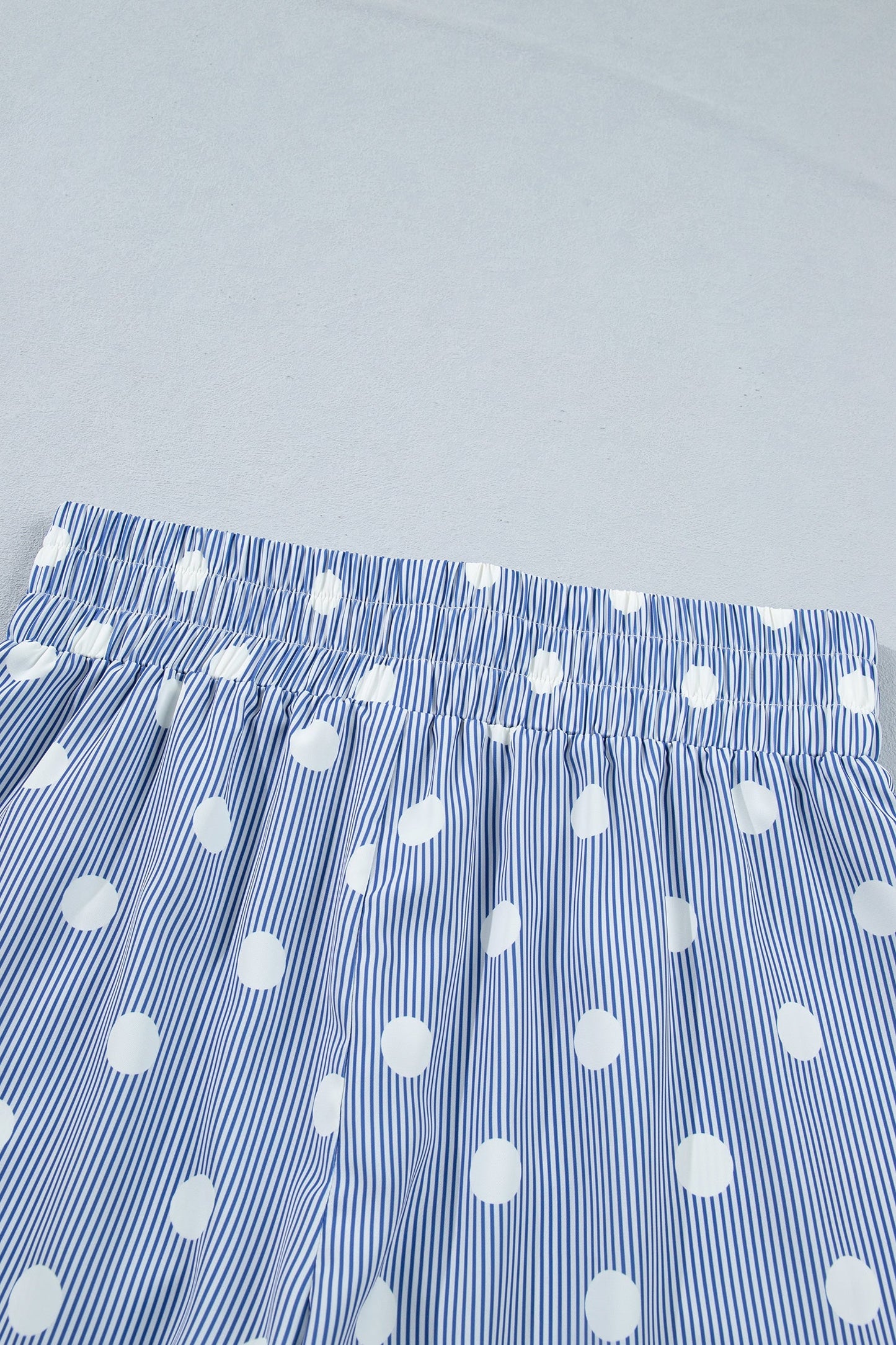 Polka Dot Shirred High Waist Shorts